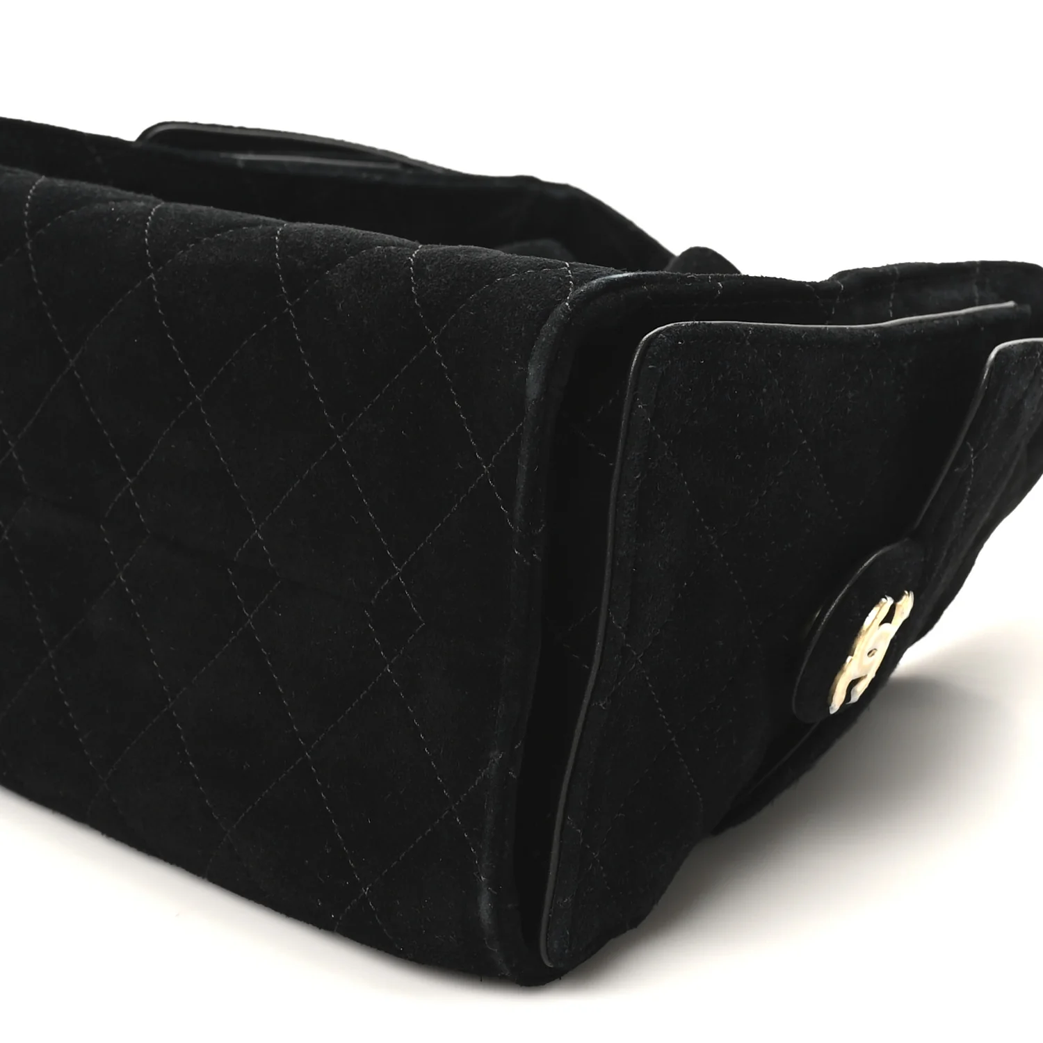 Suede Quilted Small Chanel 25 Handbag Black - Image 10