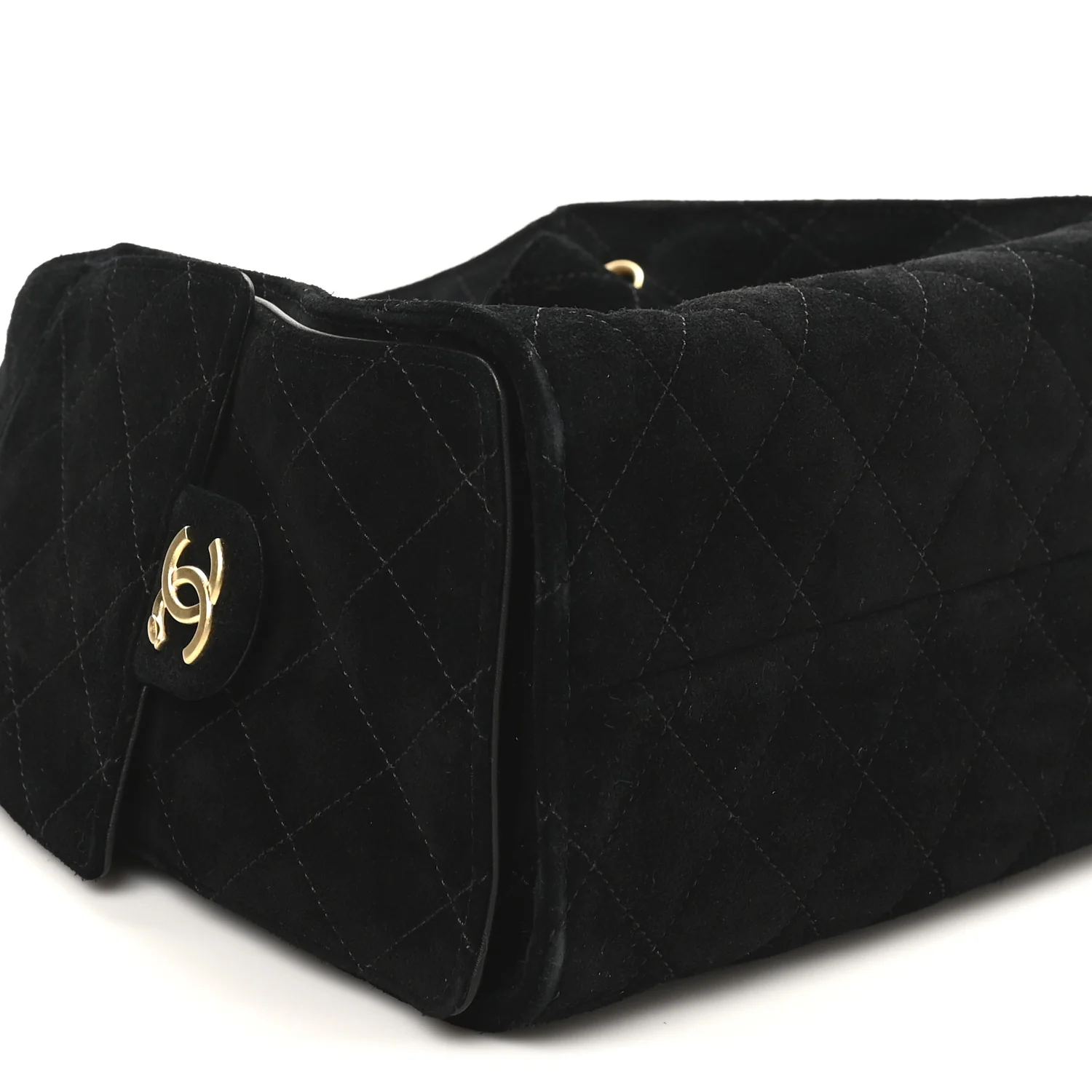 Suede Quilted Small Chanel 25 Handbag Black - Image 9