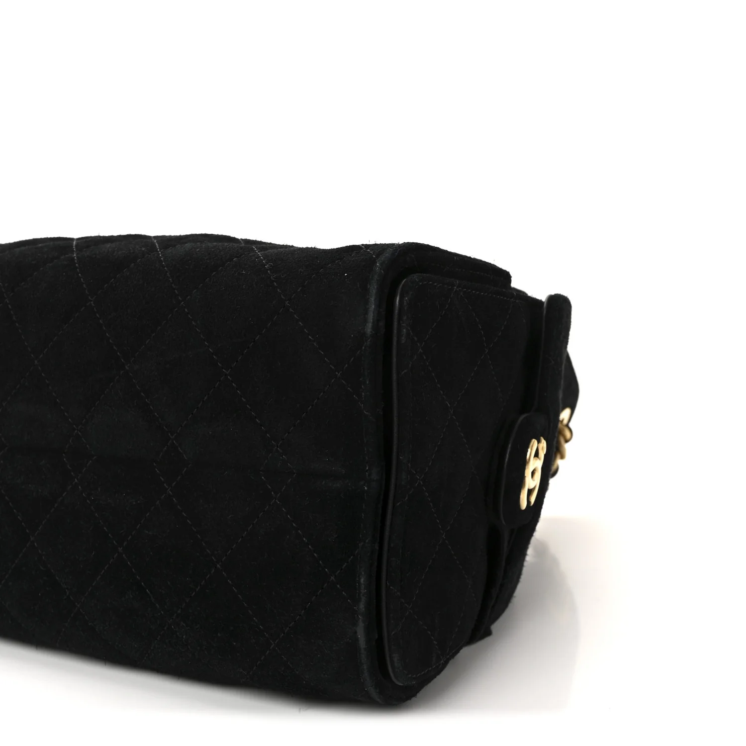 Suede Quilted Small Chanel 25 Handbag Black - Image 10