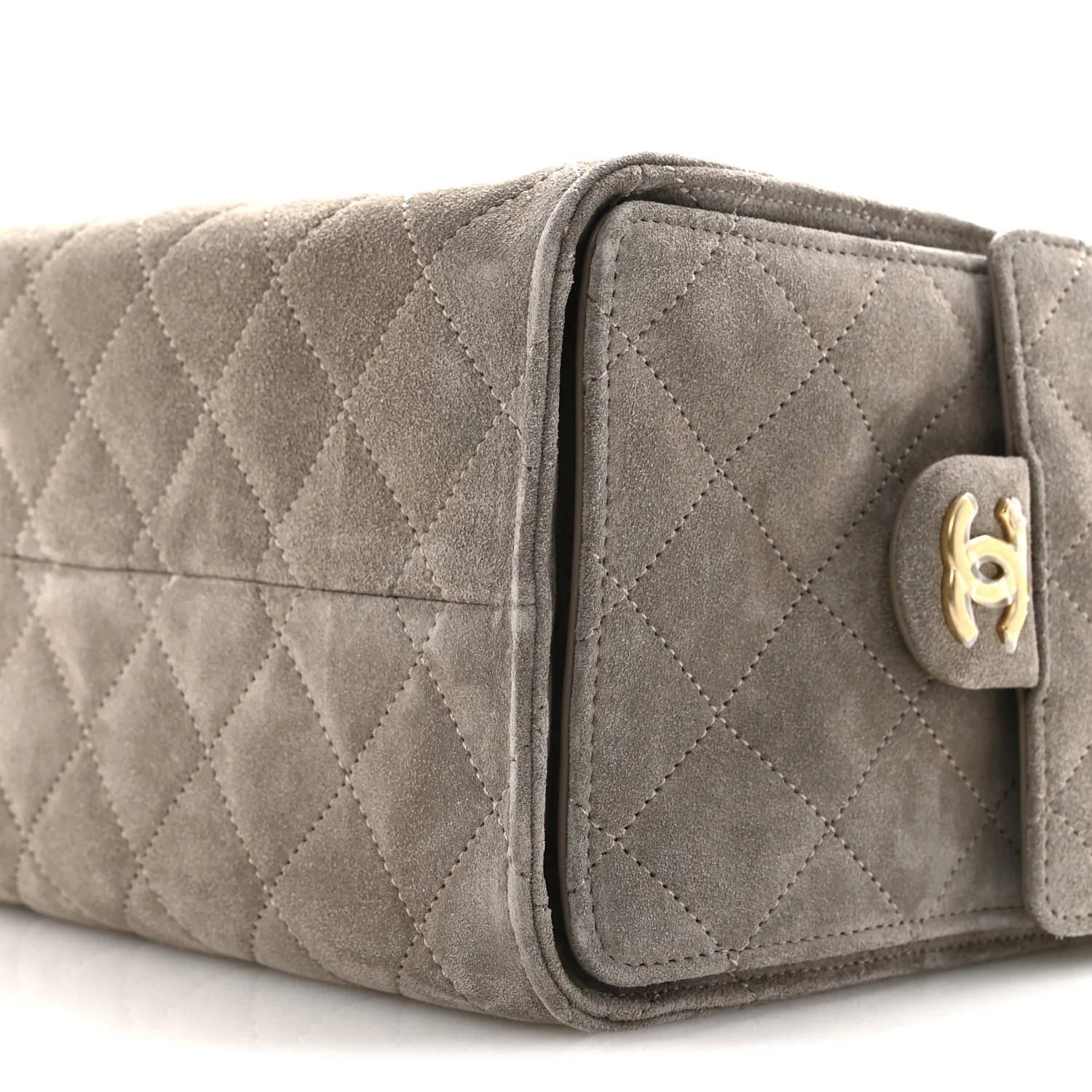 Suede Quilted Small Chanel 25 Handbag Dark Grey - Image 10