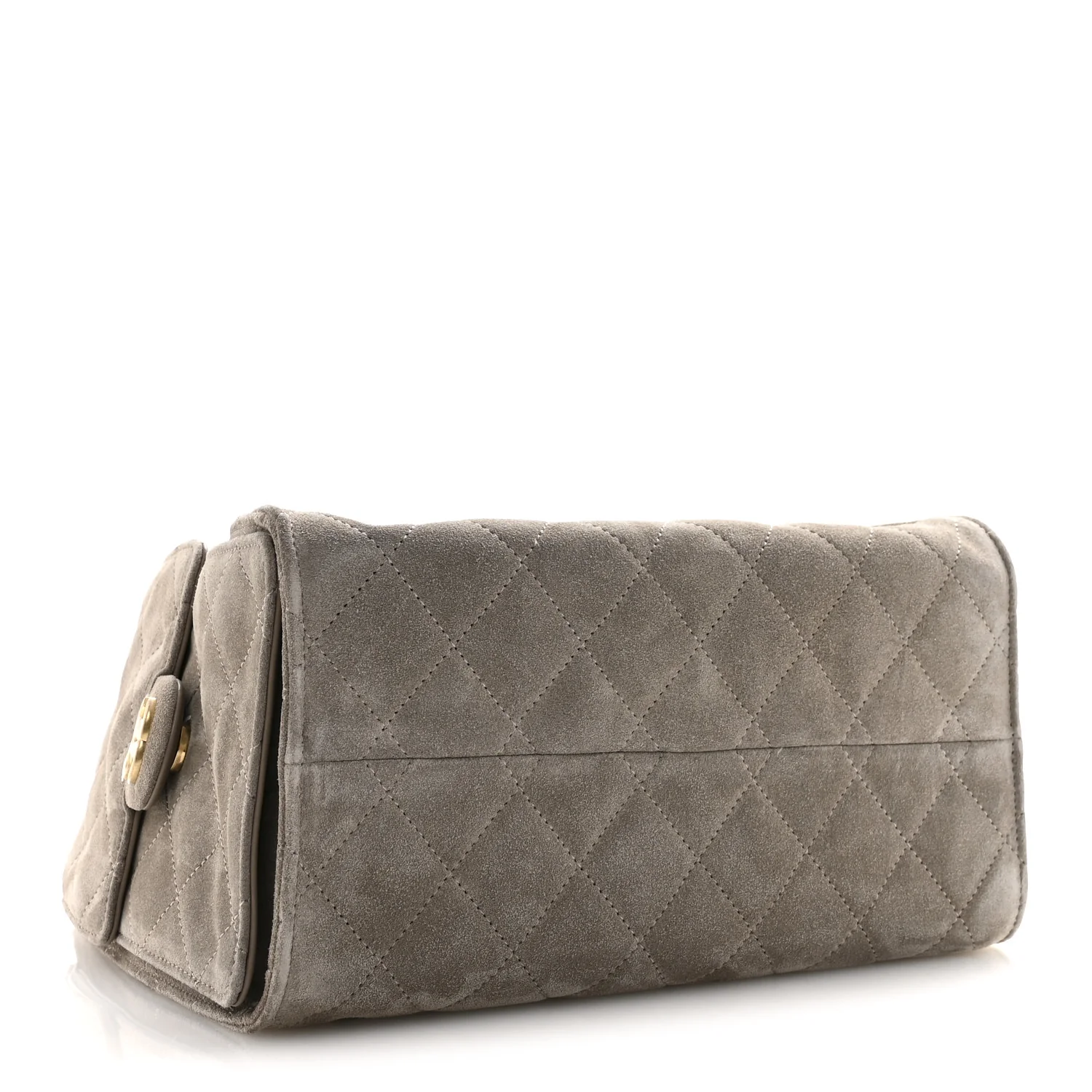 Suede Quilted Small Chanel 25 Handbag Dark Grey - Image 4