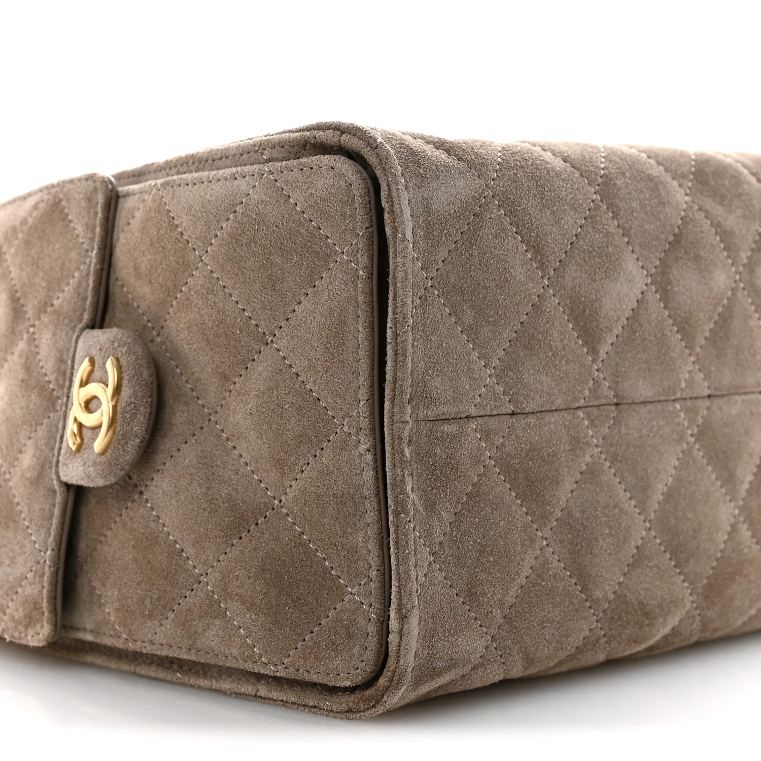 Suede Quilted Small Chanel 25 Handbag Dark Grey - Image 9