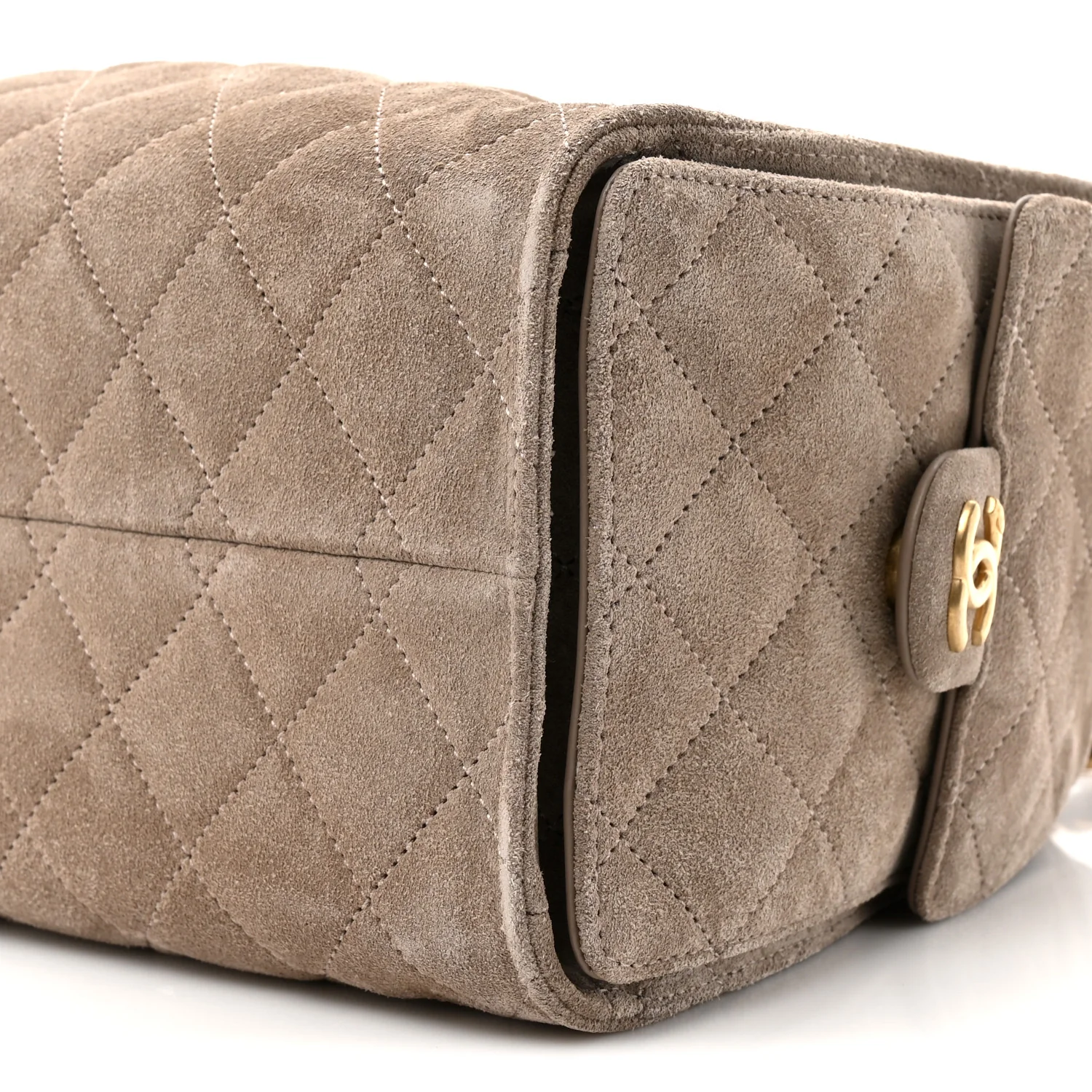 Suede Quilted Small Chanel 25 Handbag Dark Grey - Image 9