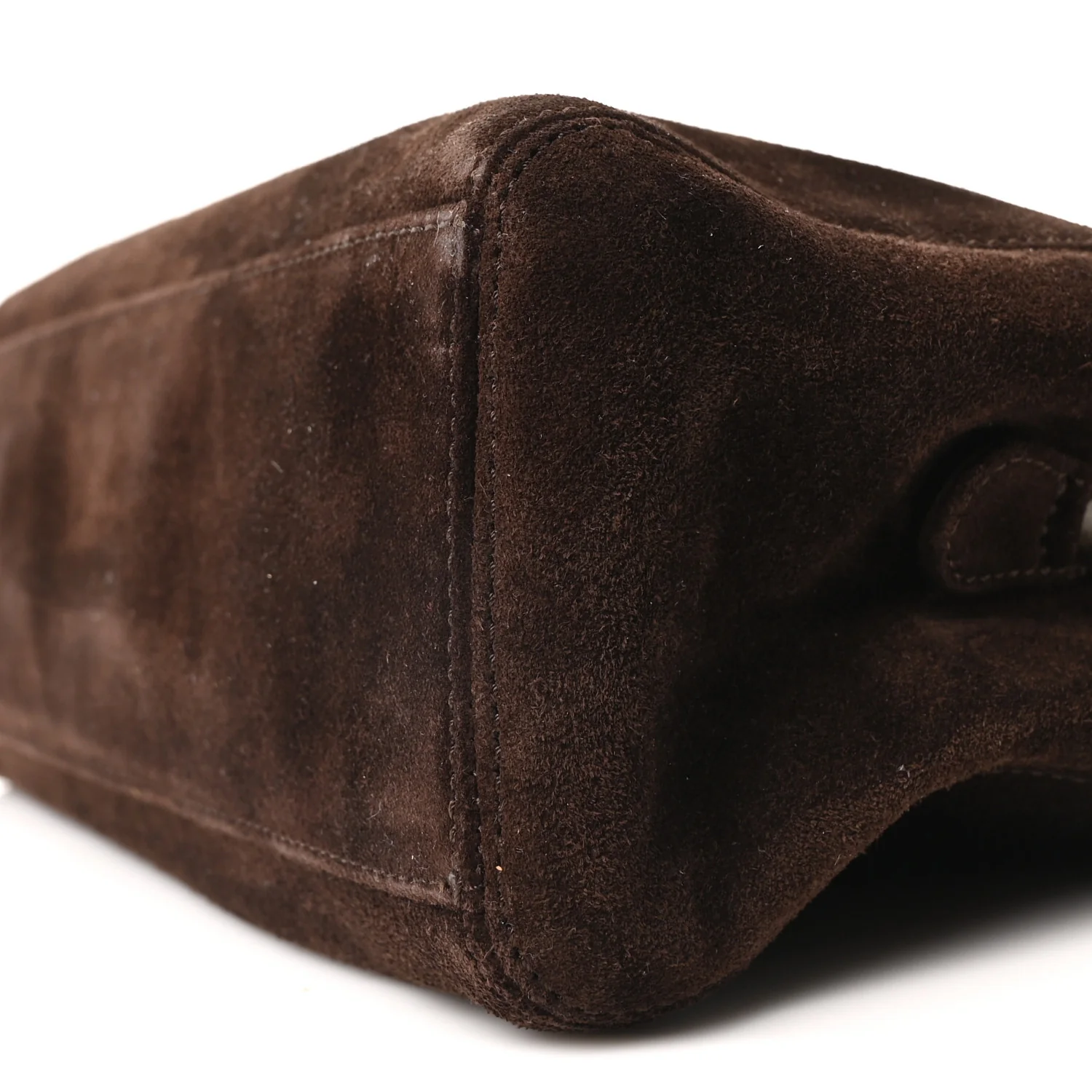 Suede Shopping Chain Tote Brown - Image 10