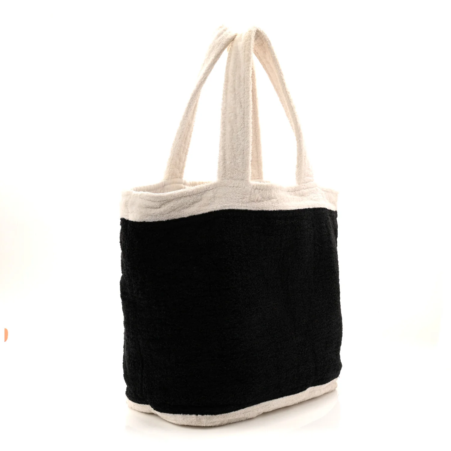 Terry Cotton CC Beach Tote Towel Set Black White - Image 4
