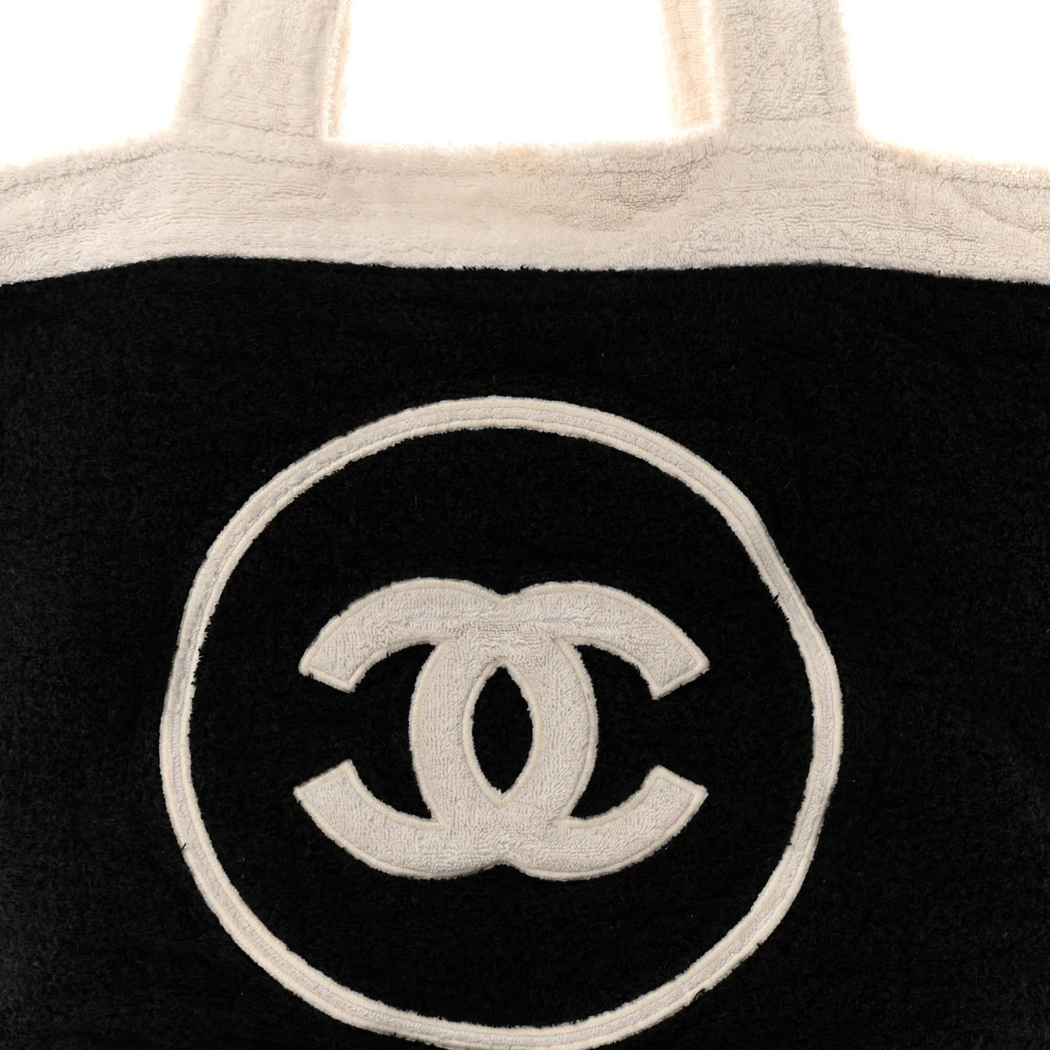 Terry Cotton CC Beach Tote Towel Set Black White - Image 9