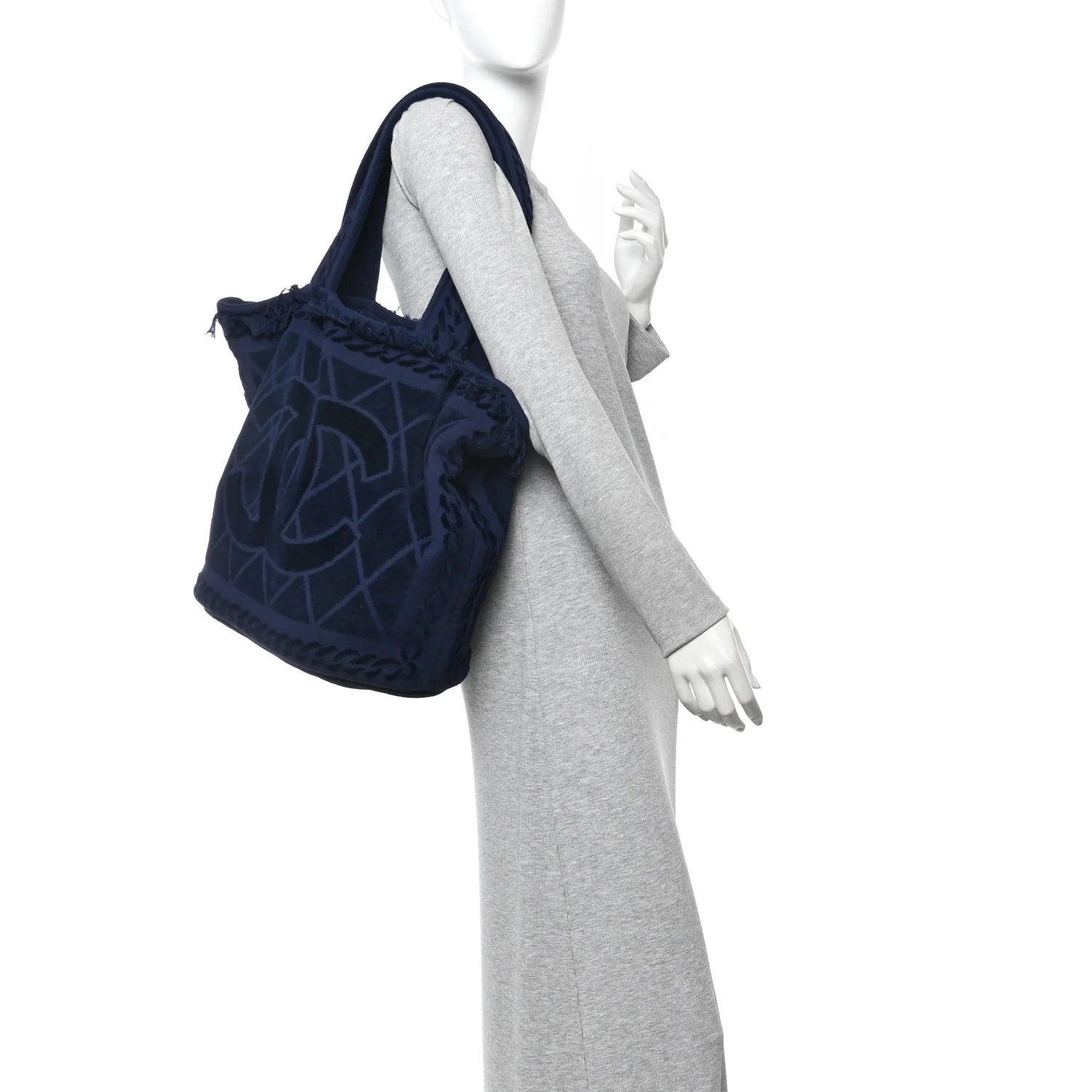 Terry Cotton CC Beach Tote Towel Set Blue - Image 2