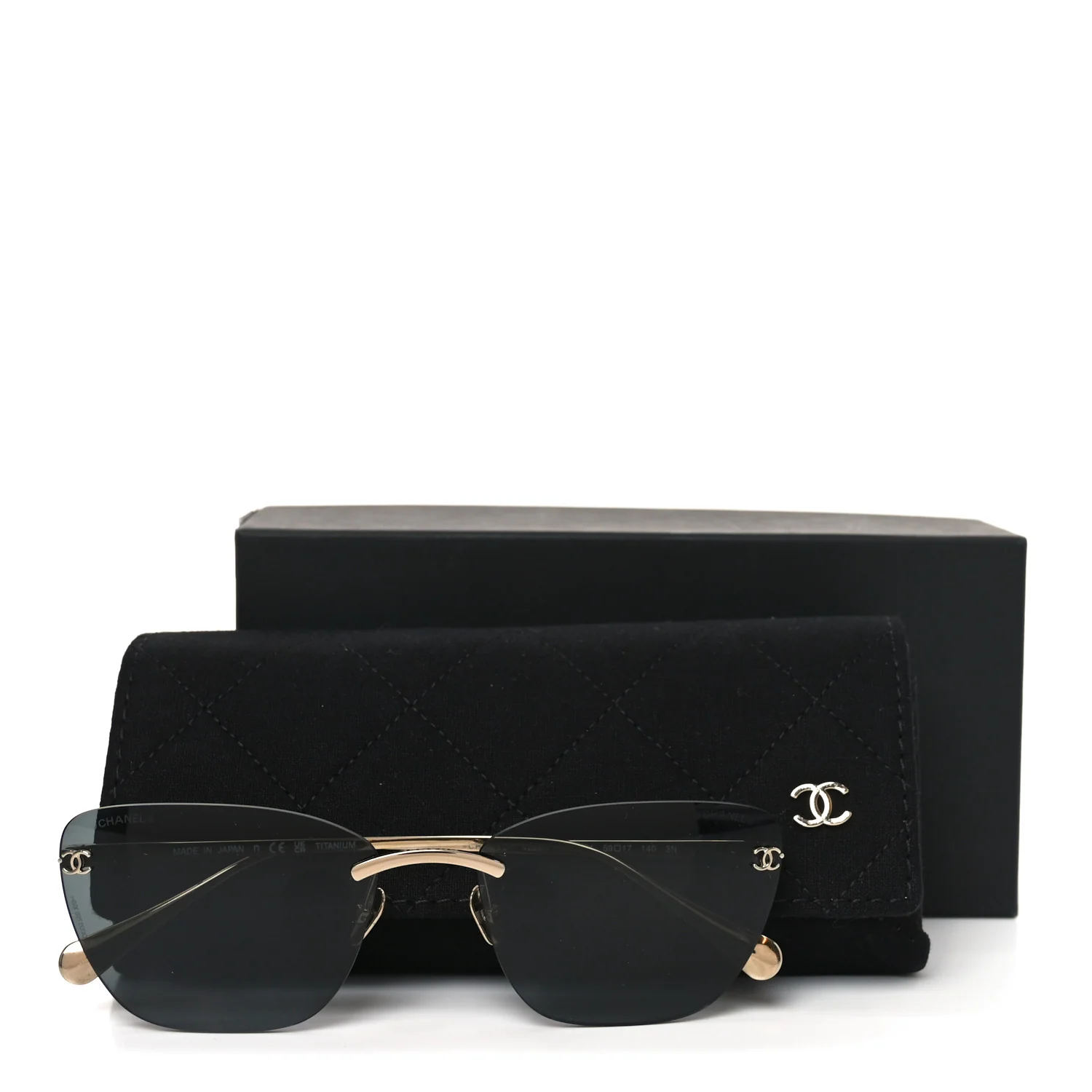 Titanium Cat Eye CC Sunglasses 4286-T Black - Image 7