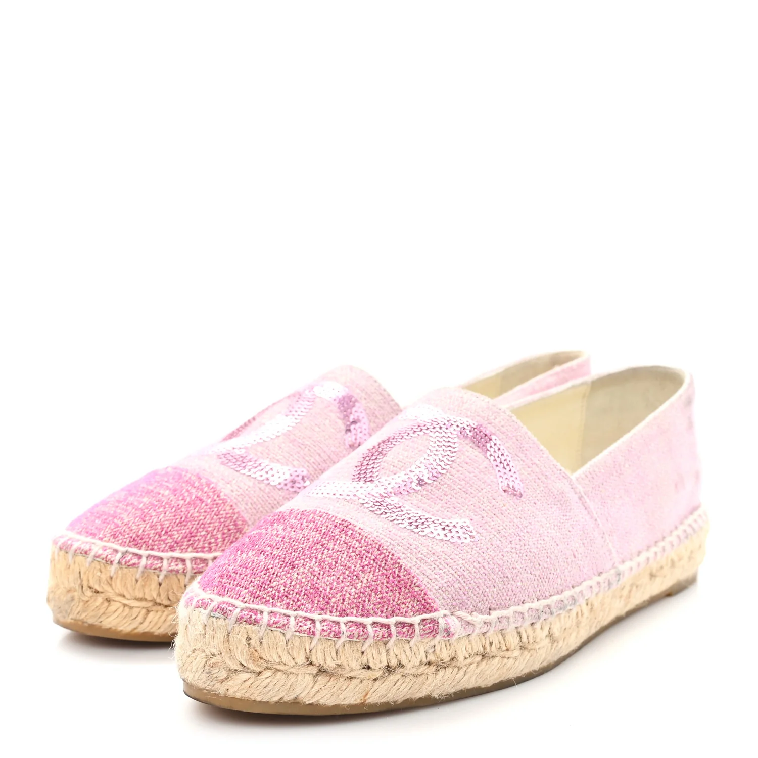 Toile Sequin CC Espadrilles 37 Pink Dark Pink - Image 4