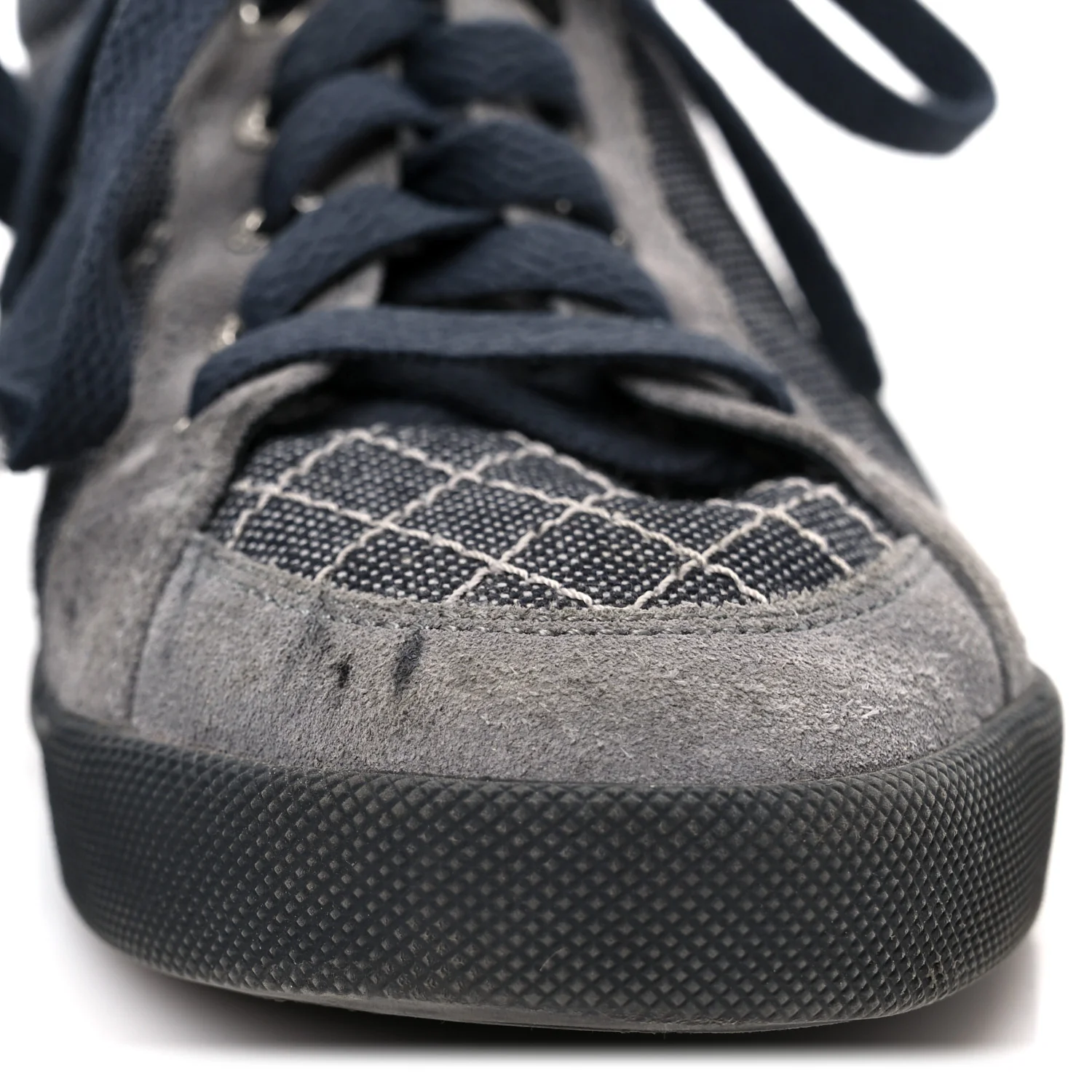 Toile Suede Calfskin CC Low Top Sneakers 36 Dark Grey - Image 11
