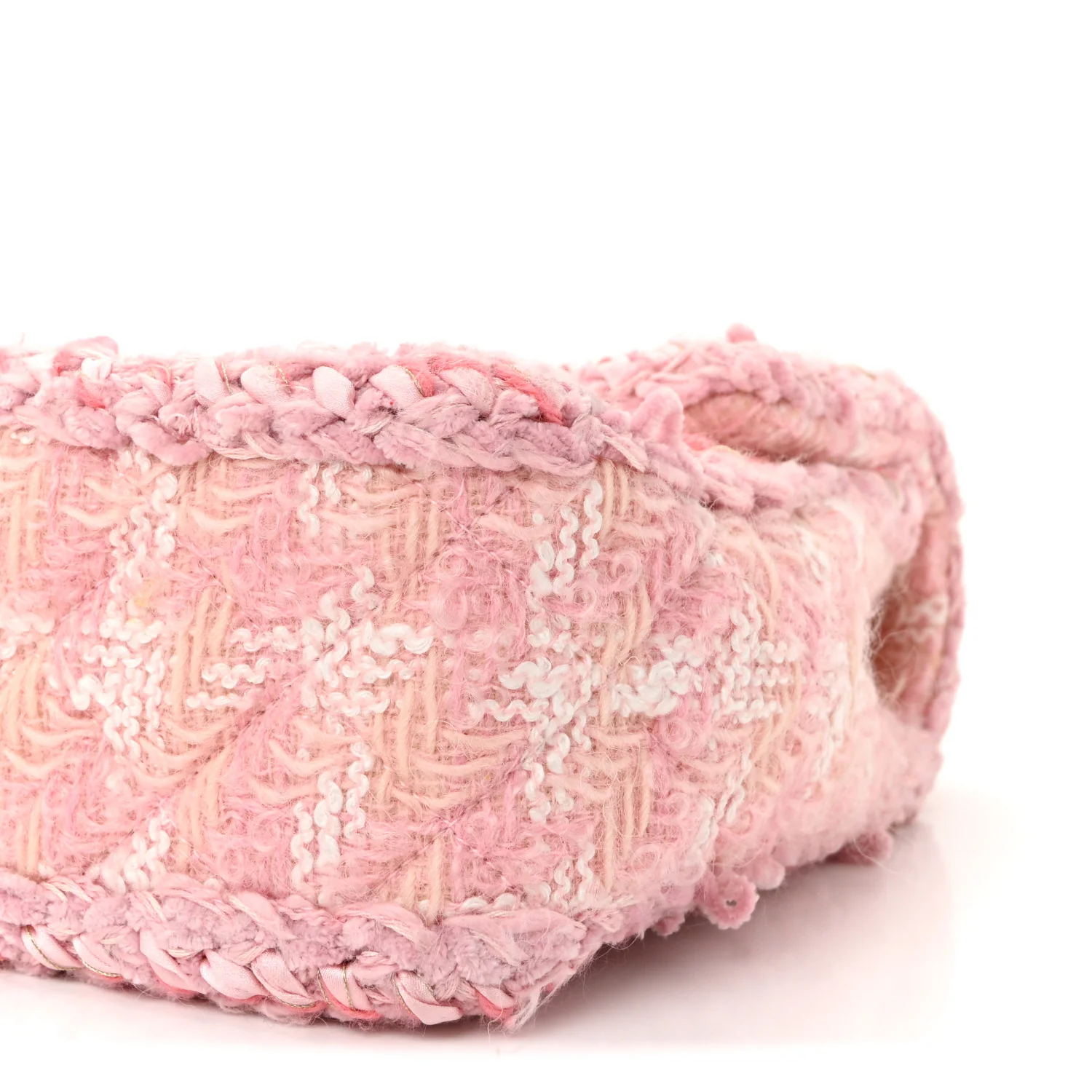 Tweed Braid Mini Reissue Square Flap Pink White - Image 10