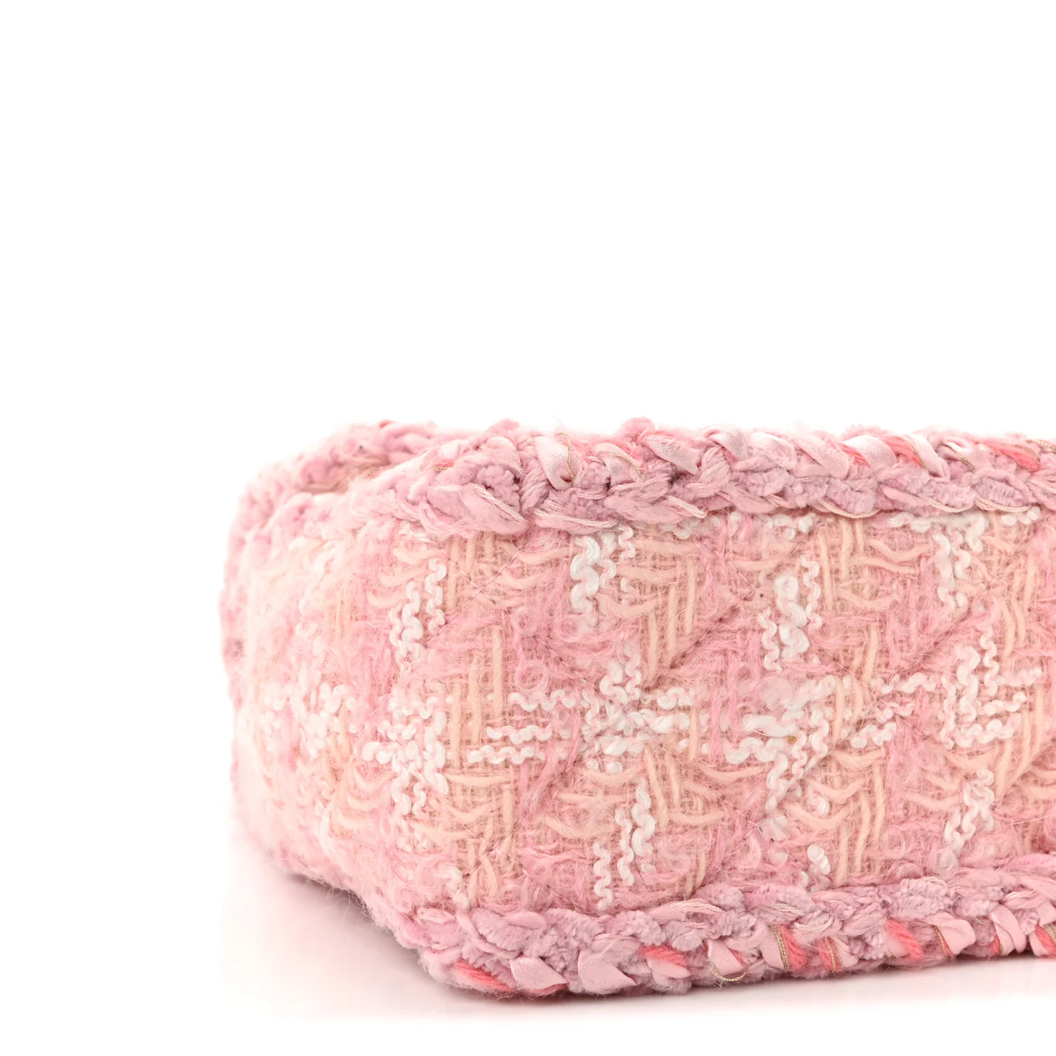 Tweed Braid Mini Reissue Square Flap Pink White - Image 9