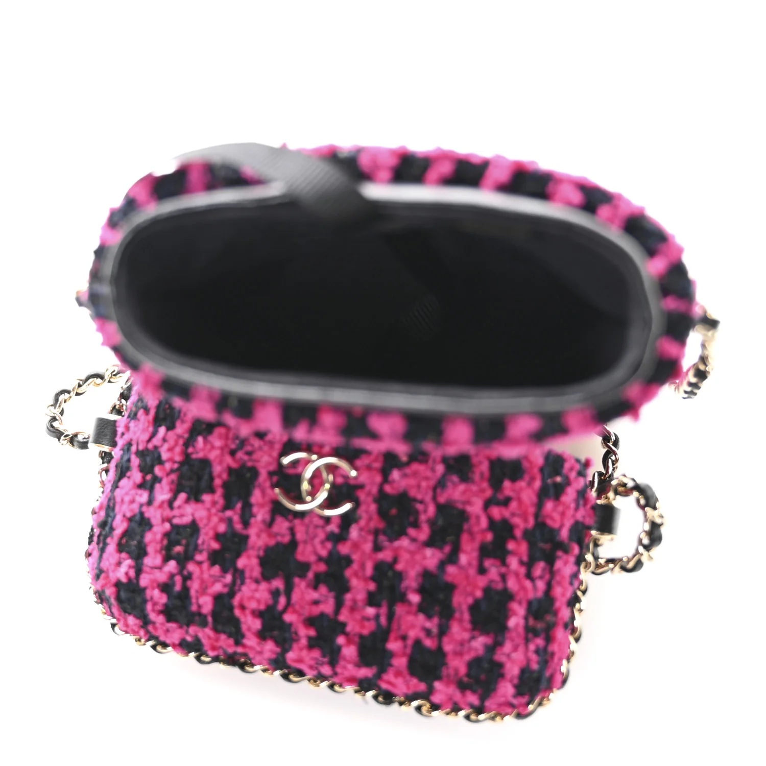Tweed Chain Around Phone Holder Pink - Image 5