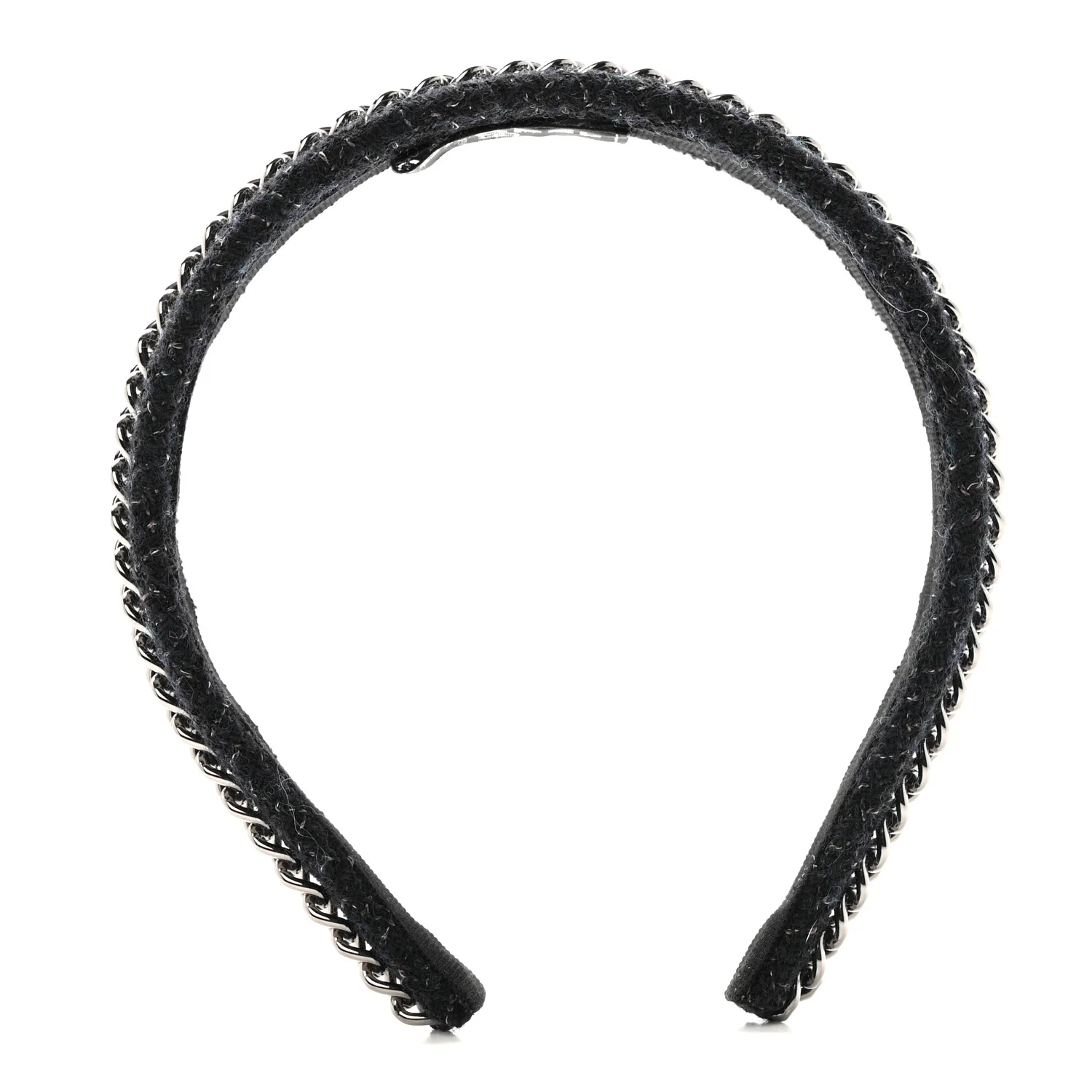Tweed Chain Headband Black