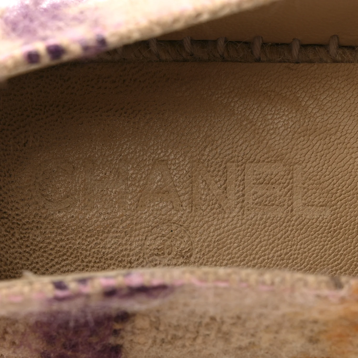 Tweed Grosgrain CC Espadrilles 38 Beige Pink Peach - Image 7