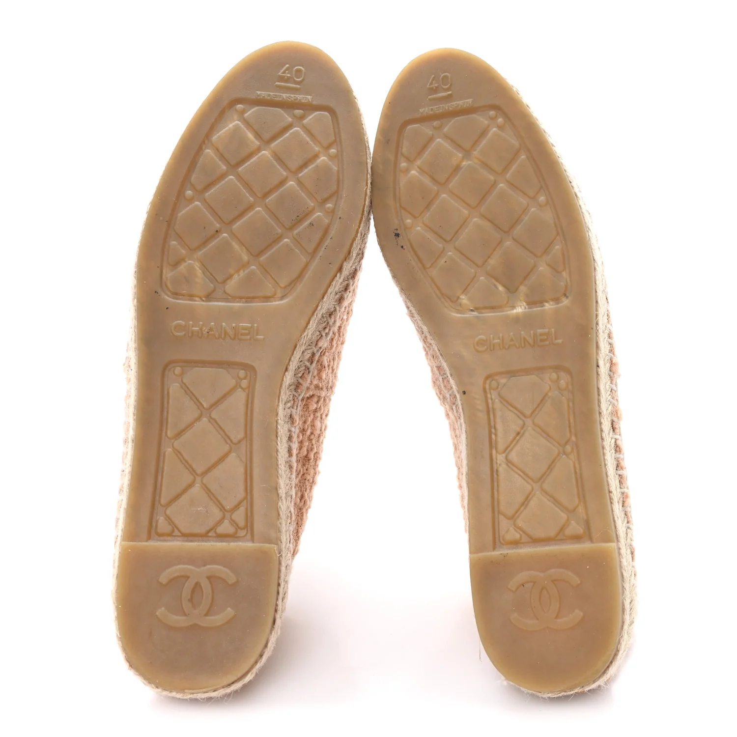 Tweed Lambskin CC Espadrilles 40 Dark Beige Light Brown - Image 6
