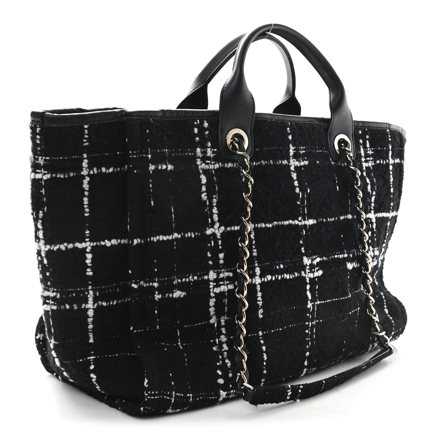 Tweed Medium Deauville Tote Black White Multicolor - Image 3