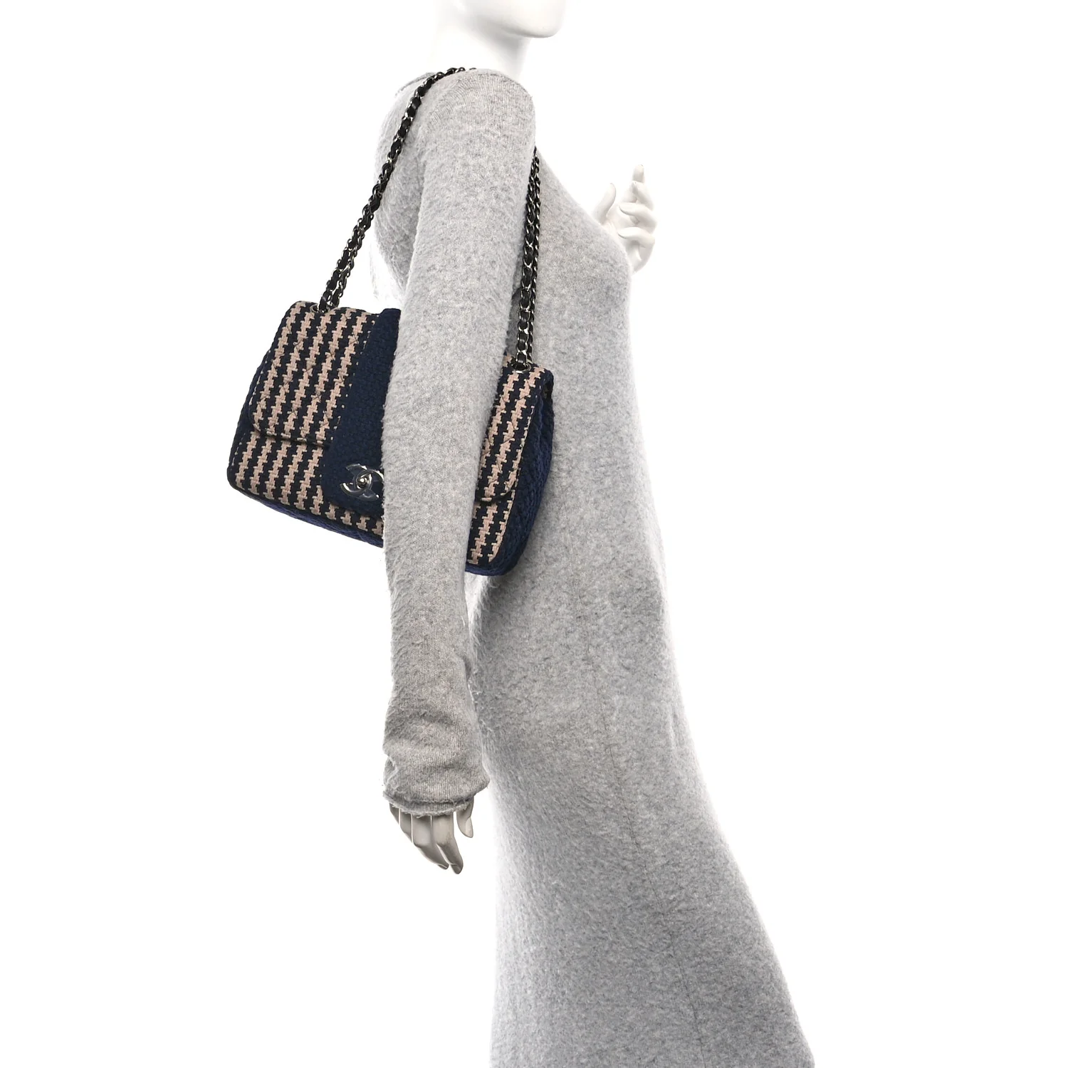 Tweed Medium Elementary Chic Flap Blue Beige - Image 2