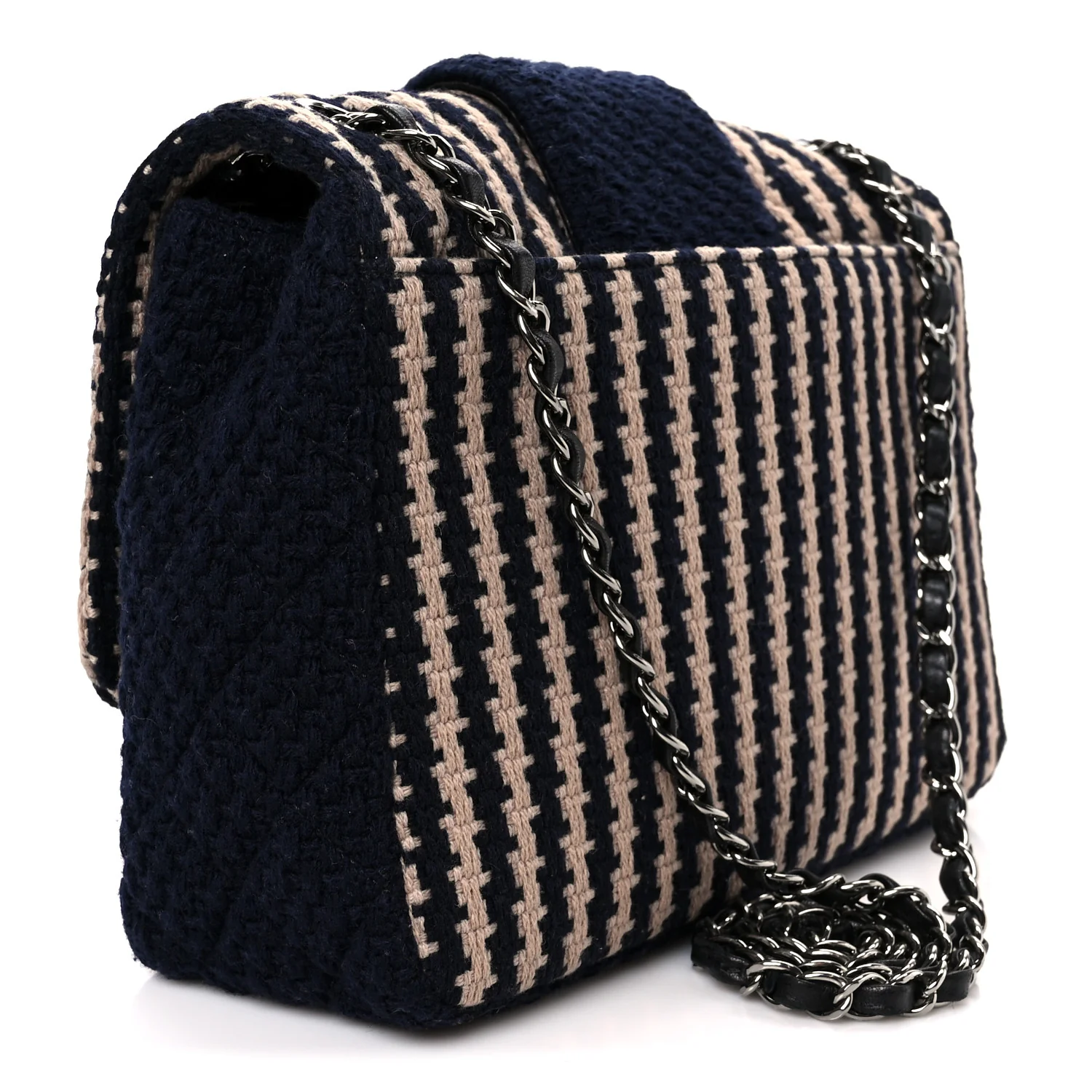 Tweed Medium Elementary Chic Flap Blue Beige - Image 3