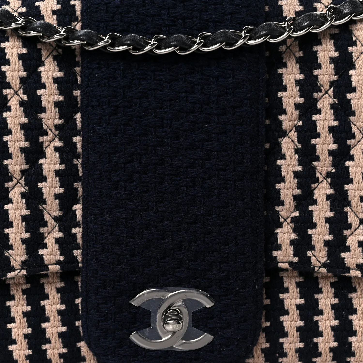 Tweed Medium Elementary Chic Flap Blue Beige - Image 9