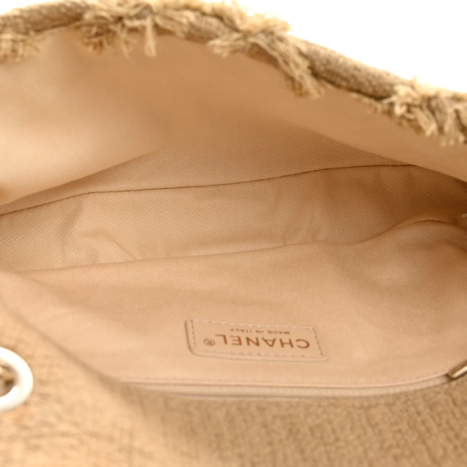Tweed Nature Medium Single Flap Dark Beige - Image 9