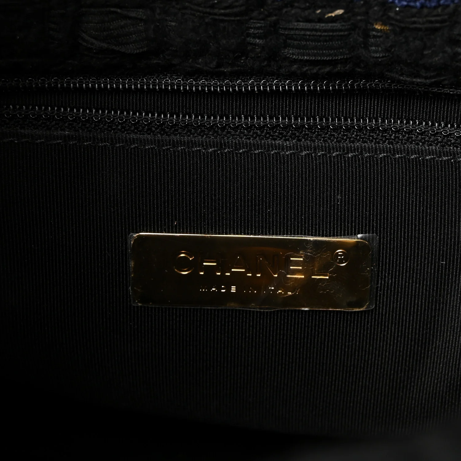 Tweed Quilted Medium Chanel 19 Flap Navy Blue Black - Image 6