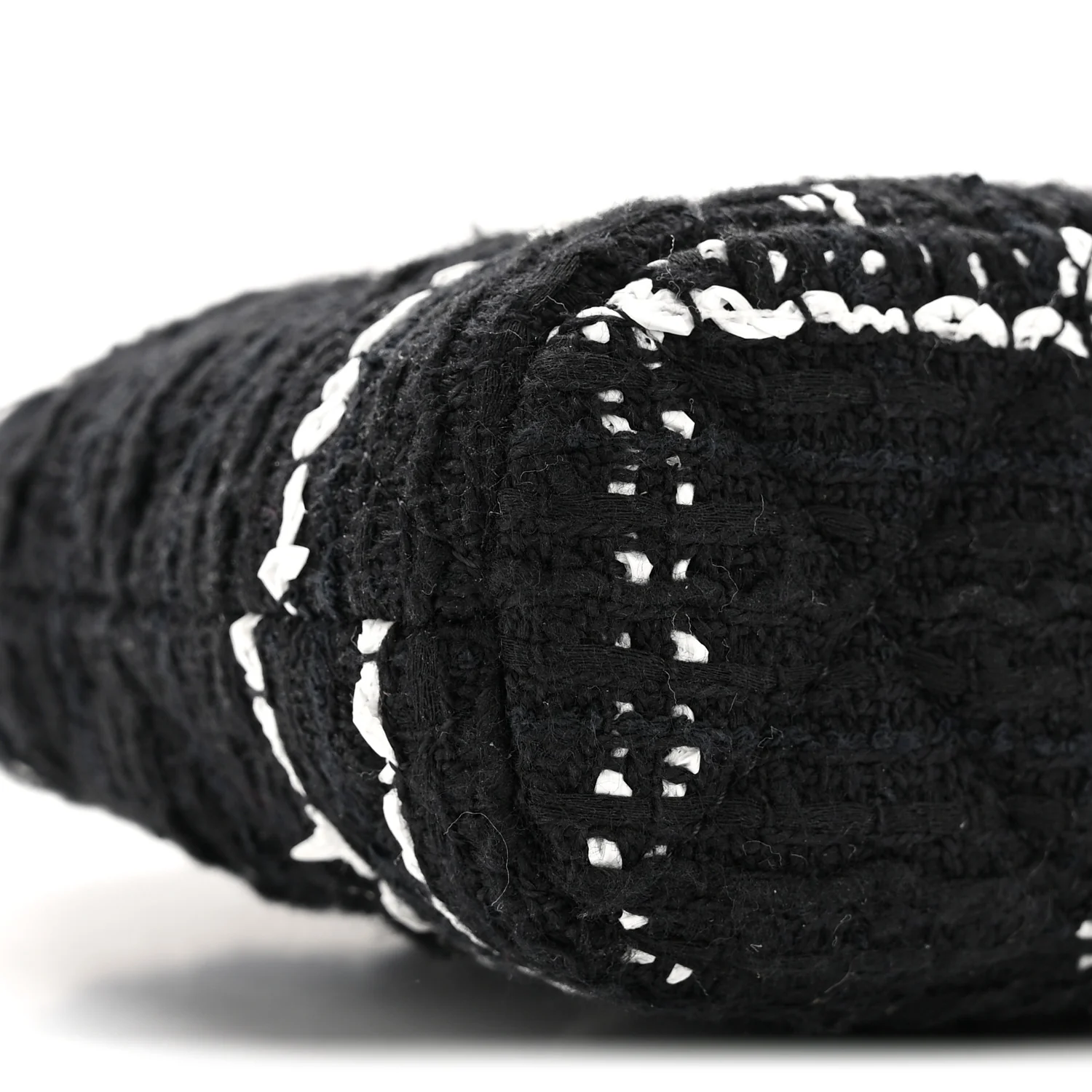 Tweed Quilted Mini Clutch With Chain Black White - Image 23
