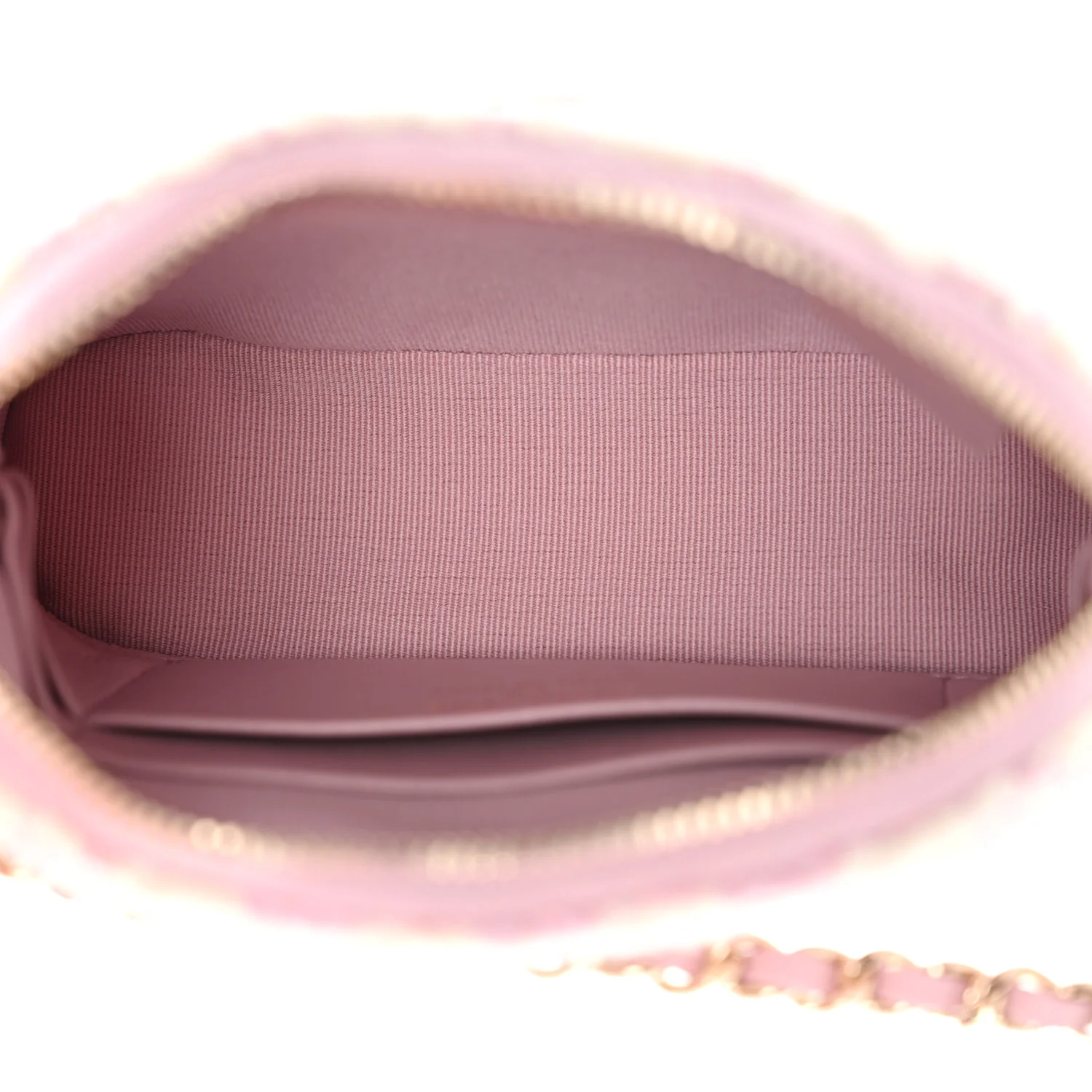 Tweed Quilted Mini Clutch With Chain Pink - Image 5