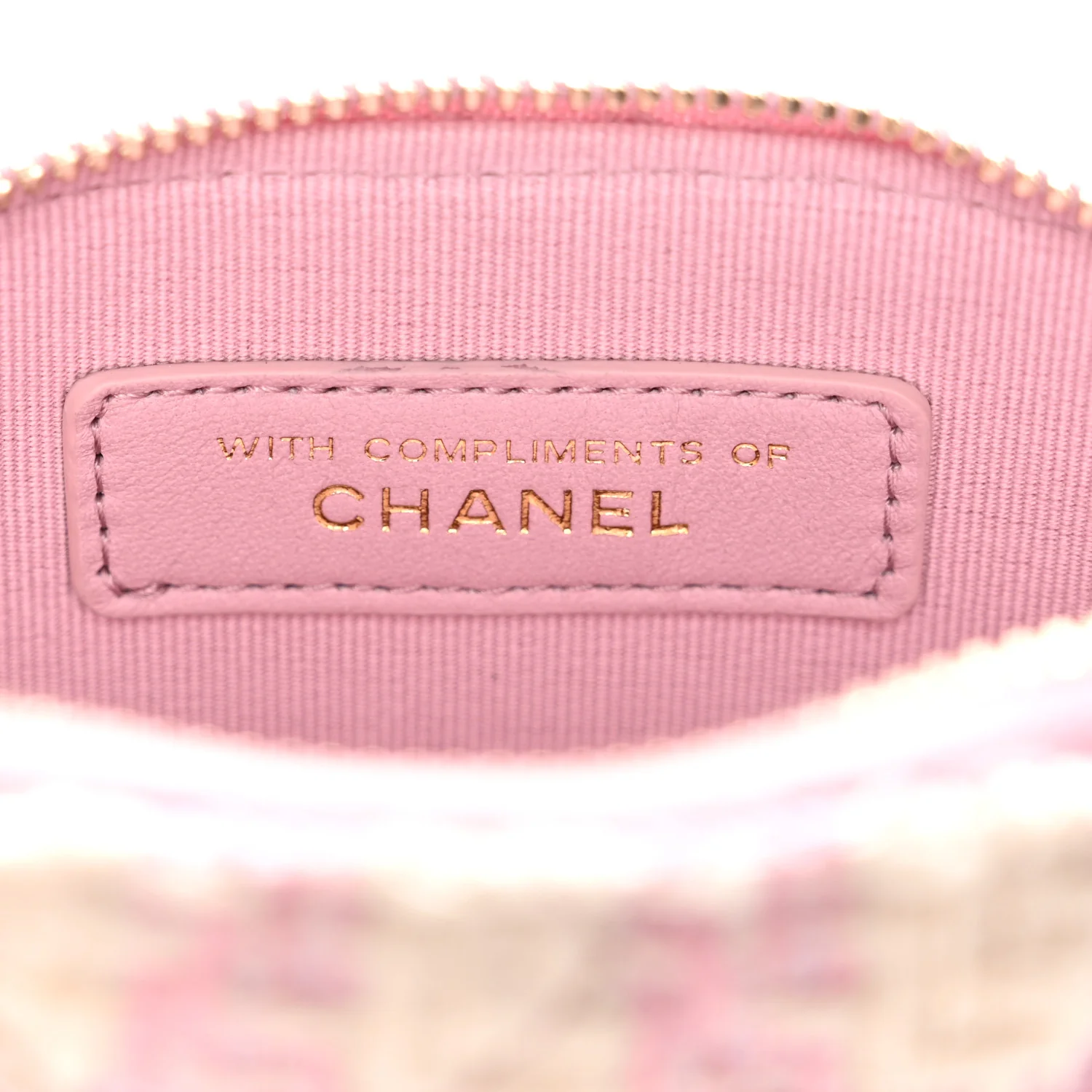 Tweed Quilted Mini Clutch With Chain Pink - Image 7