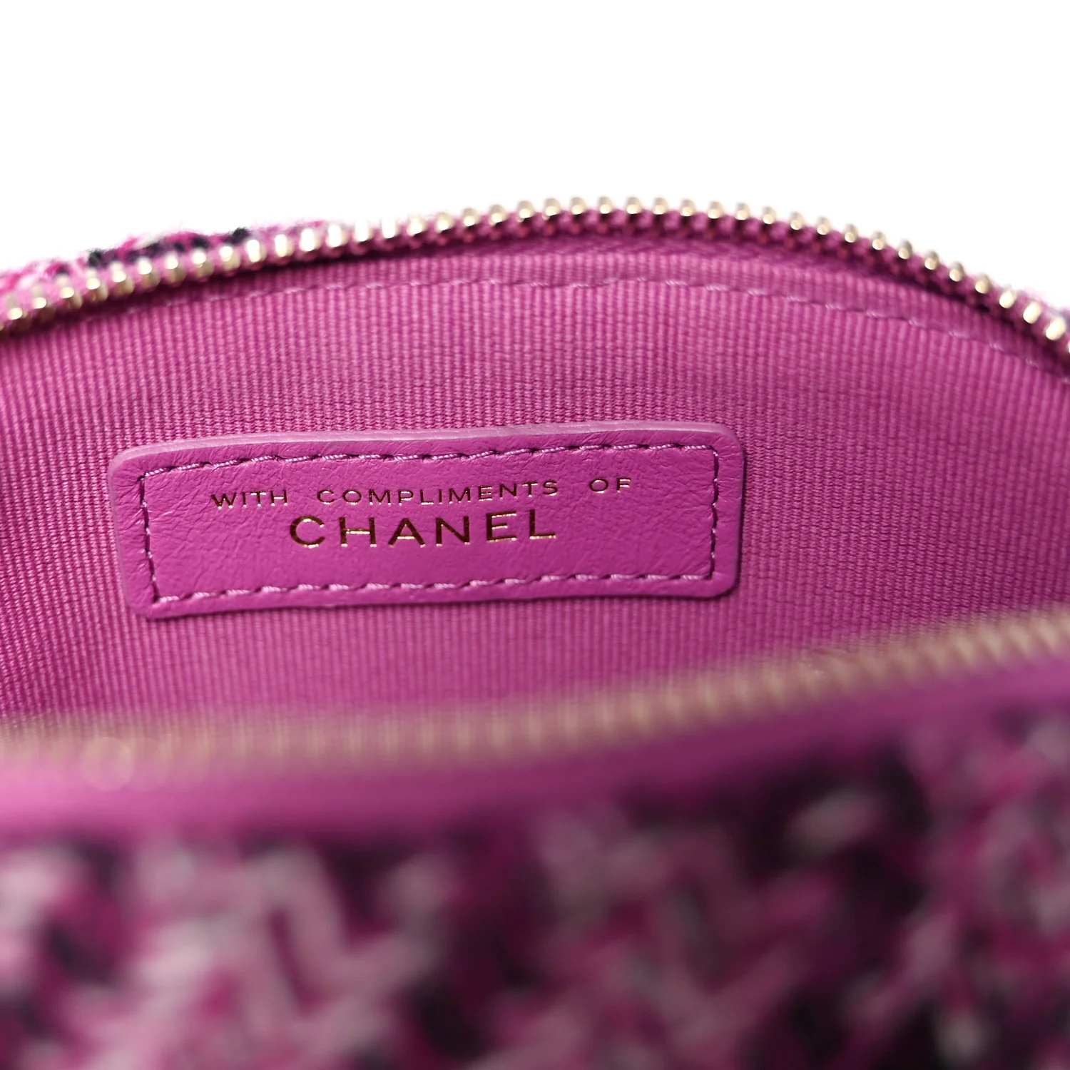 Tweed Quilted Mini Clutch With Chain Purple - Image 6