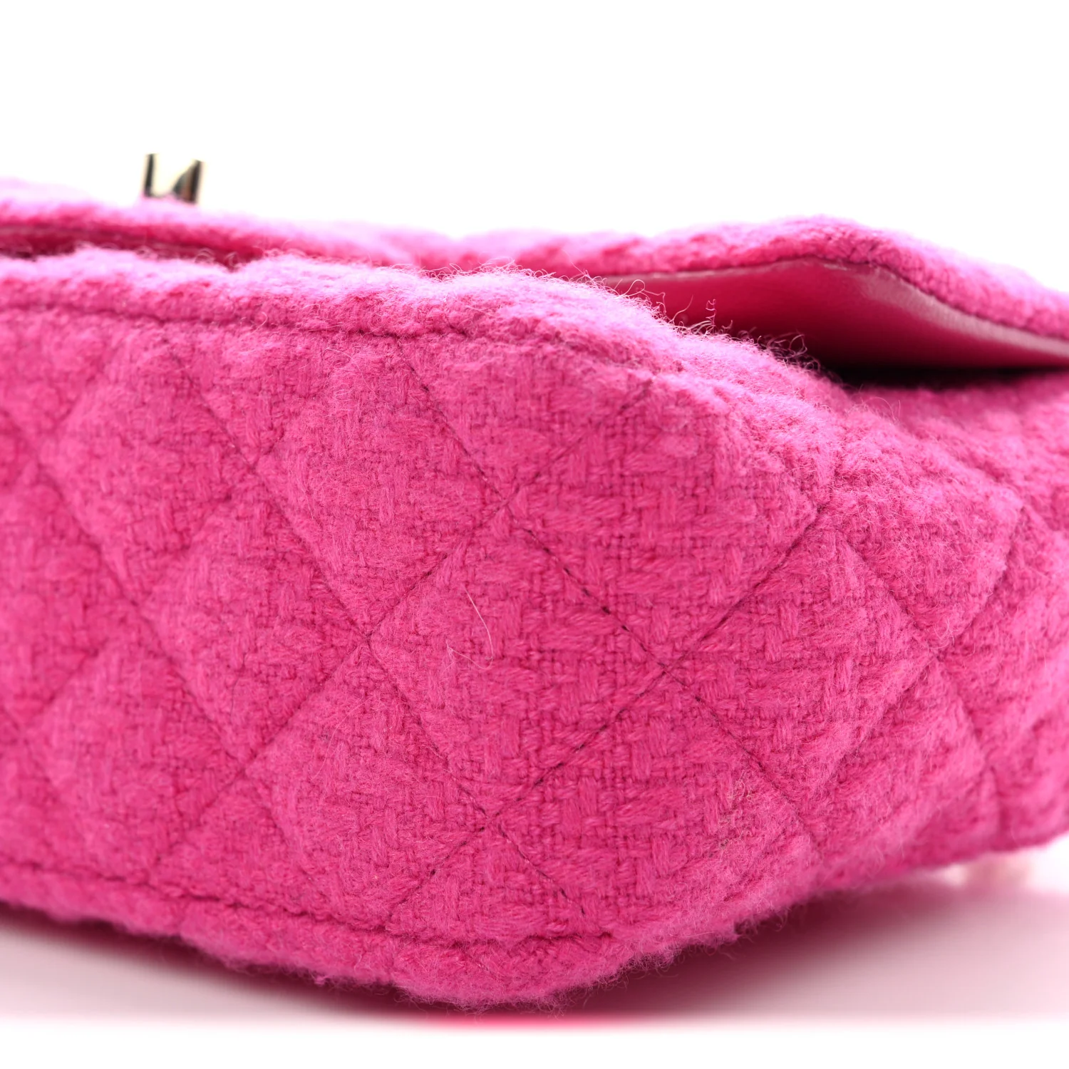 Tweed Quilted Mini Rectangular Flap Fuchsia - Image 10
