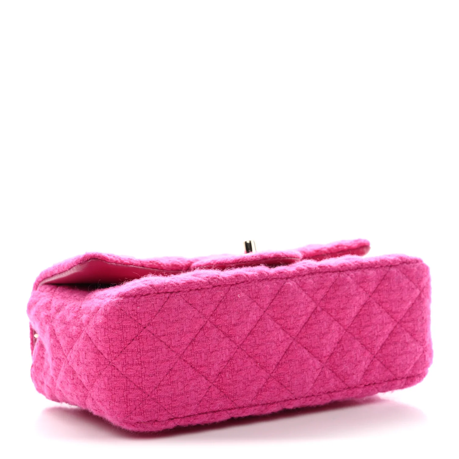Tweed Quilted Mini Rectangular Flap Fuchsia - Image 4