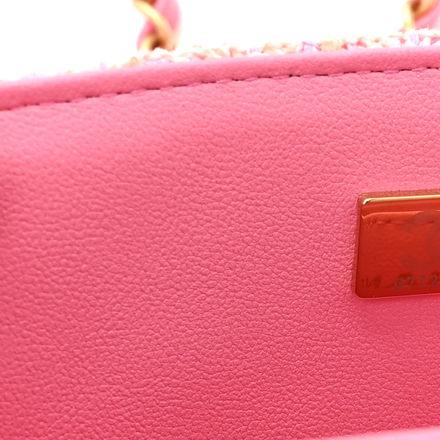 Tweed Quilted Mini Rectangular Flap Pink Orange White - Image 7
