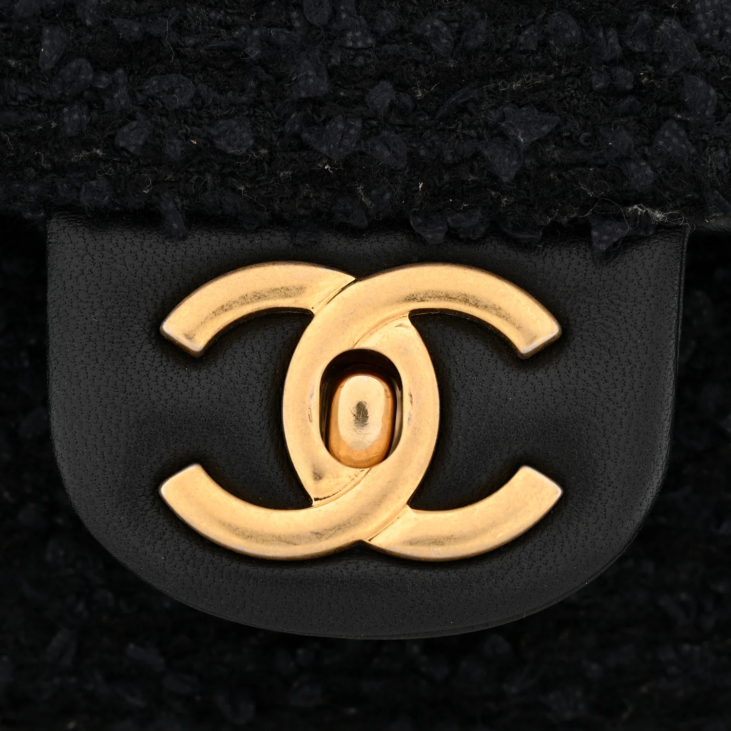 Tweed Quilted Mini Side Pearl Flap Bag Black - Image 34