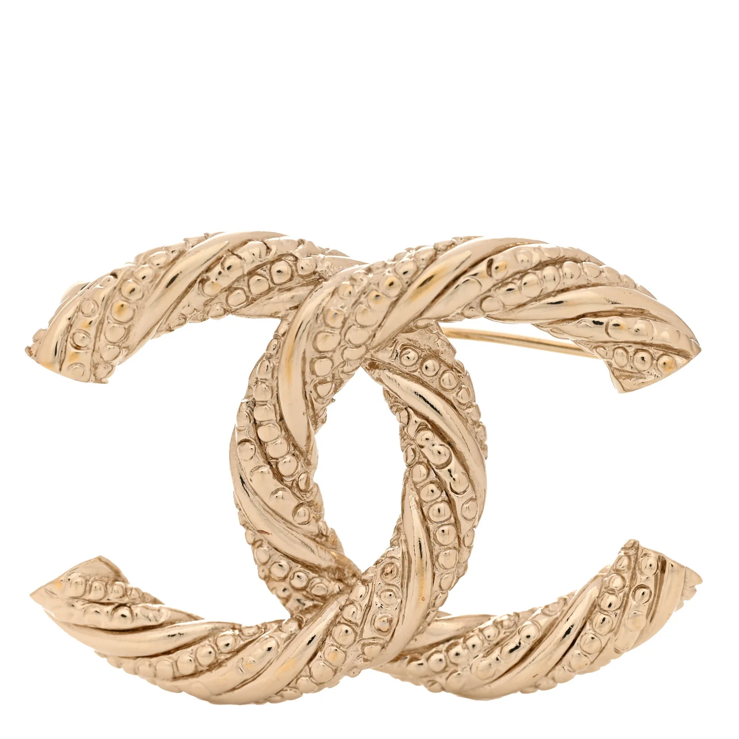Twisted CC Brooch Light Gold