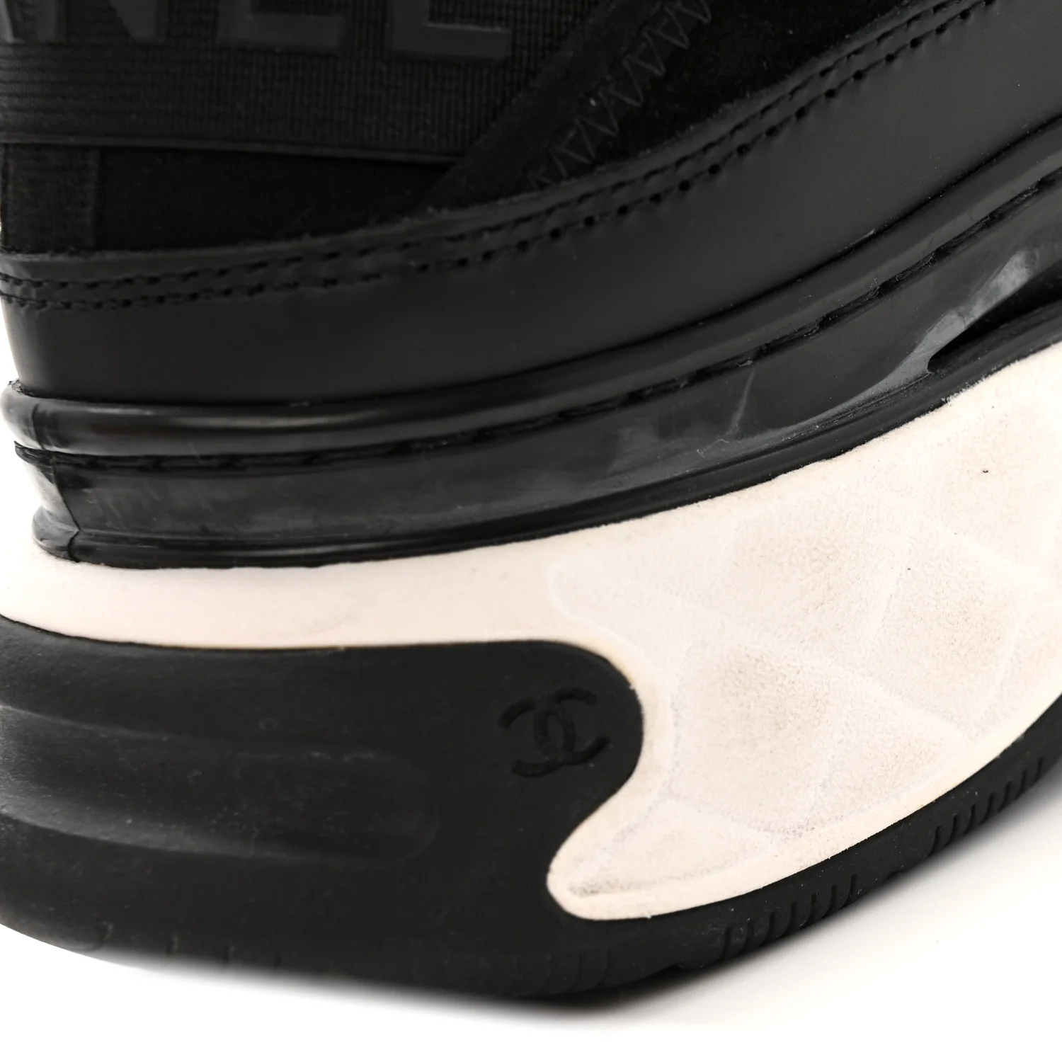 Velvet Calfskin Mixed Fibers CC Sneakers 38 Black - Image 10
