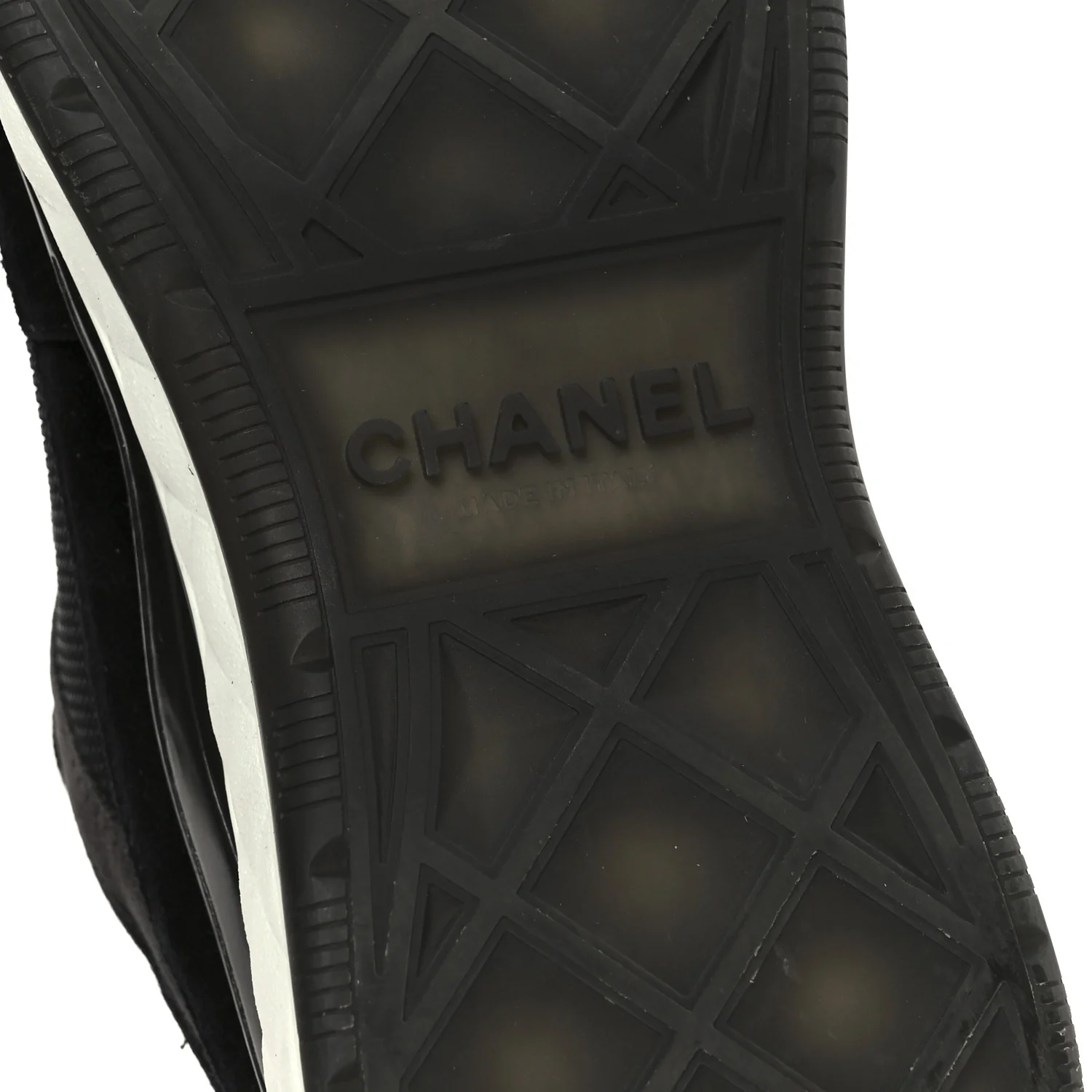 Velvet Calfskin Mixed Fibers CC Sneakers 38 Black Dark Grey - Image 7