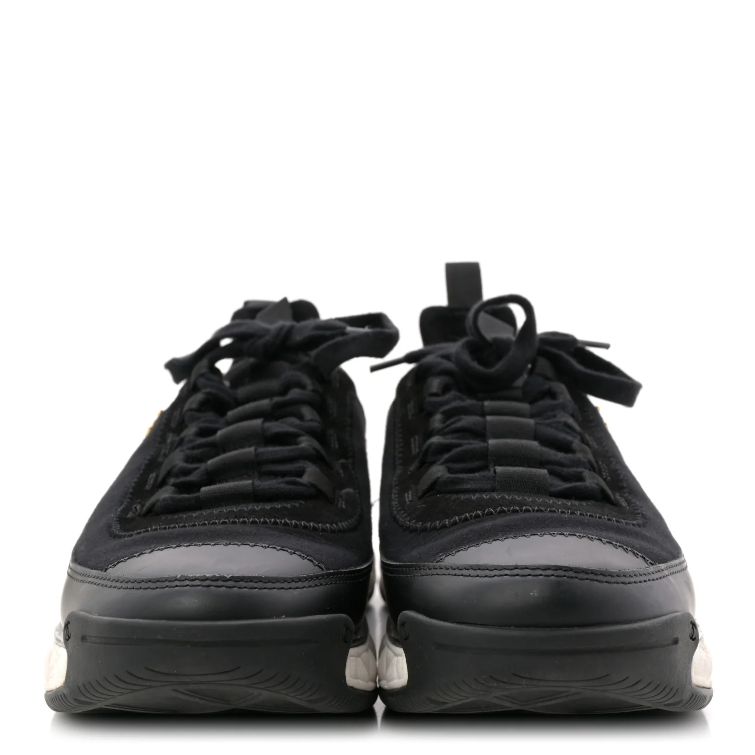 Velvet Calfskin Mixed Fibers CC Sneakers 40 Black - Image 3