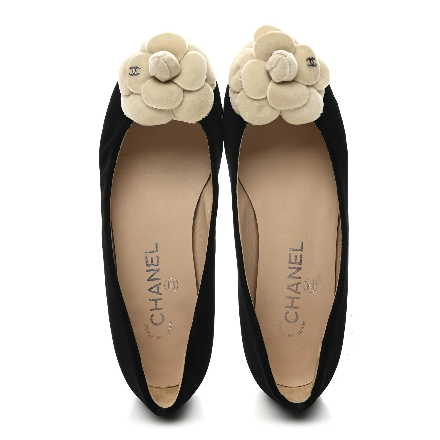 Velvet Camellia Ballerina Flats 36.5 Black - Image 2