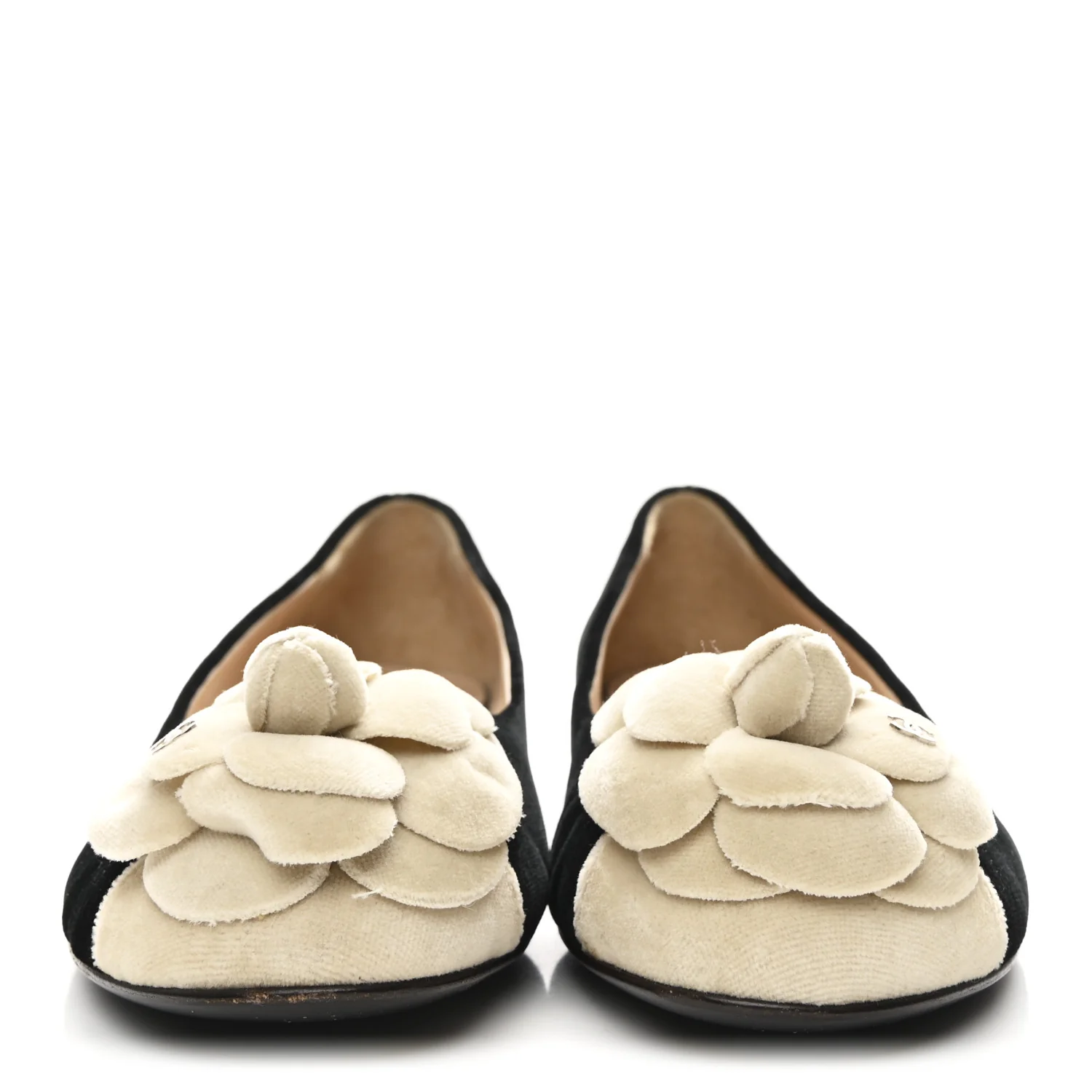 Velvet Camellia Ballerina Flats 36.5 Black - Image 3