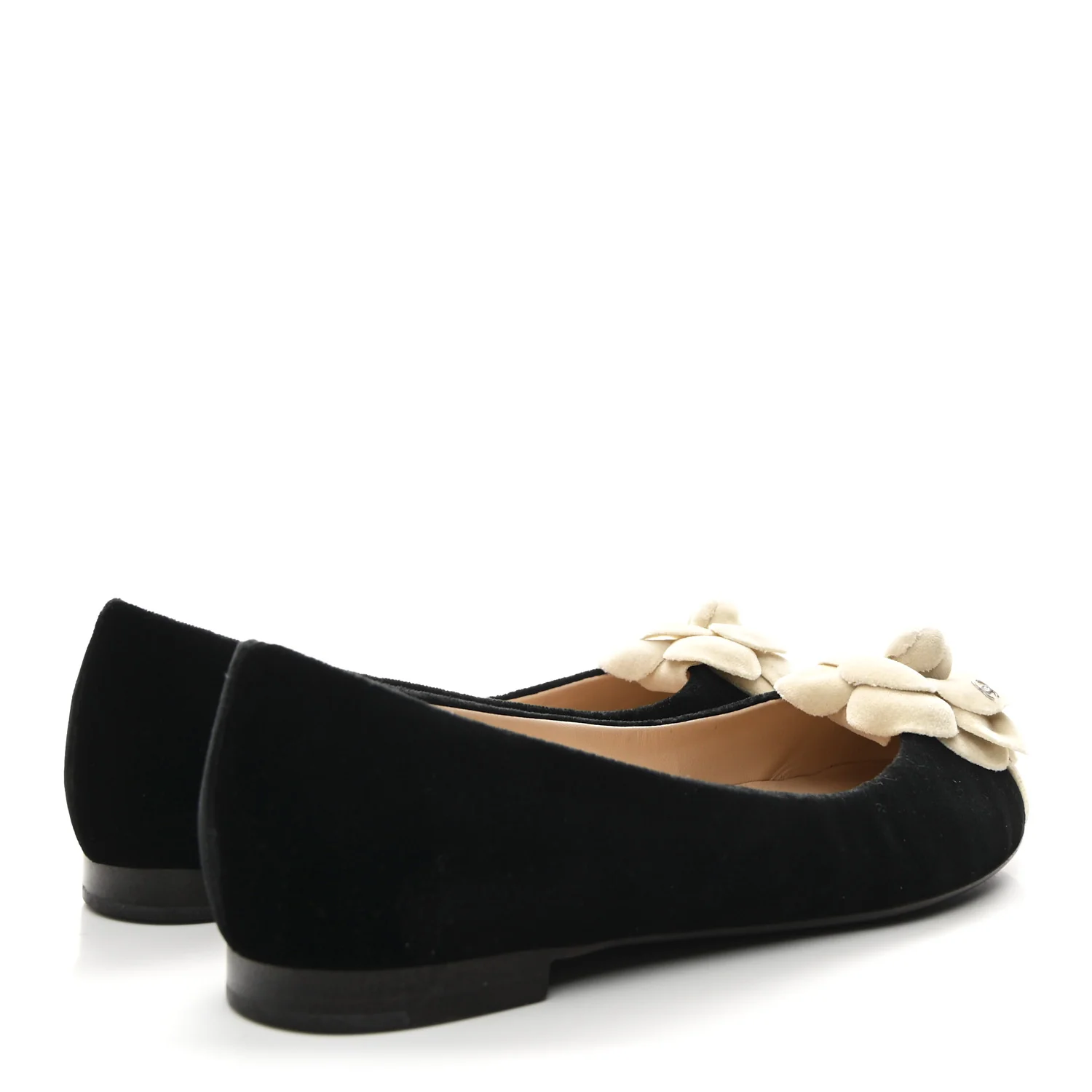 Velvet Camellia Ballerina Flats 36.5 Black - Image 5