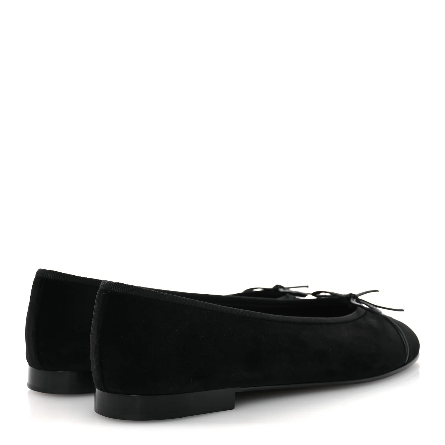 Velvet Cap Toe Ballerina Flats 40 Black - Image 5