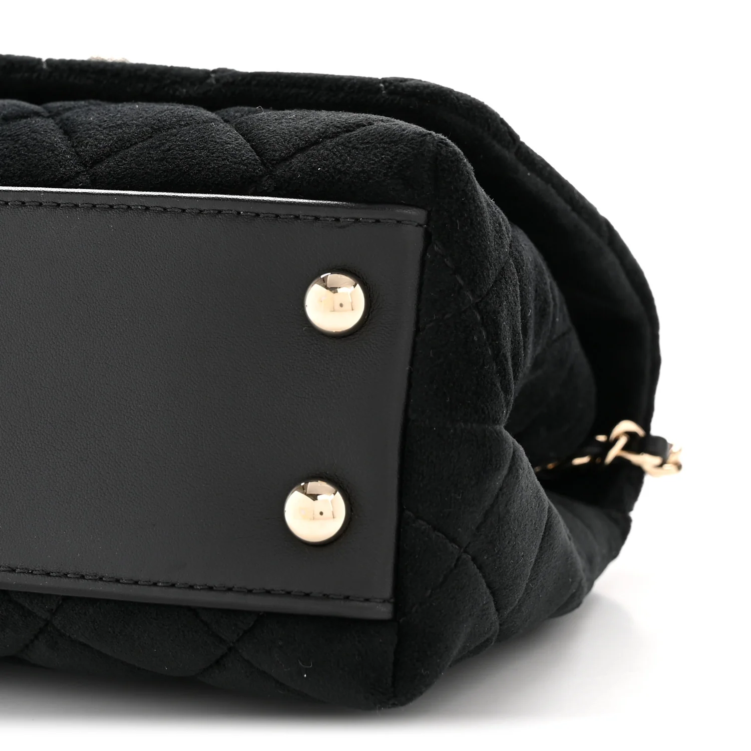 Velvet Crystal Quilted Extra Mini Coco Handle Flap Black - Image 10