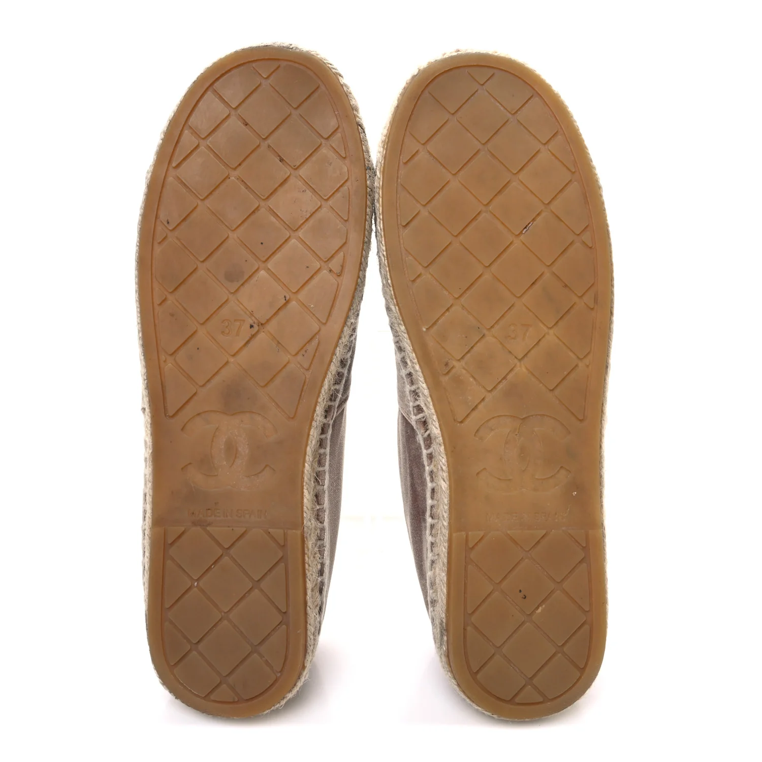 Velvet Logo Espadrilles 37 Beige Black - Image 7