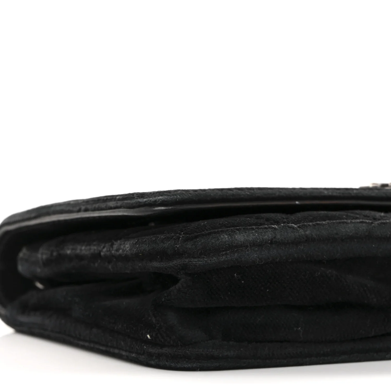 Velvet Quilted Boy Wallet On Chain WOC Black - Image 10