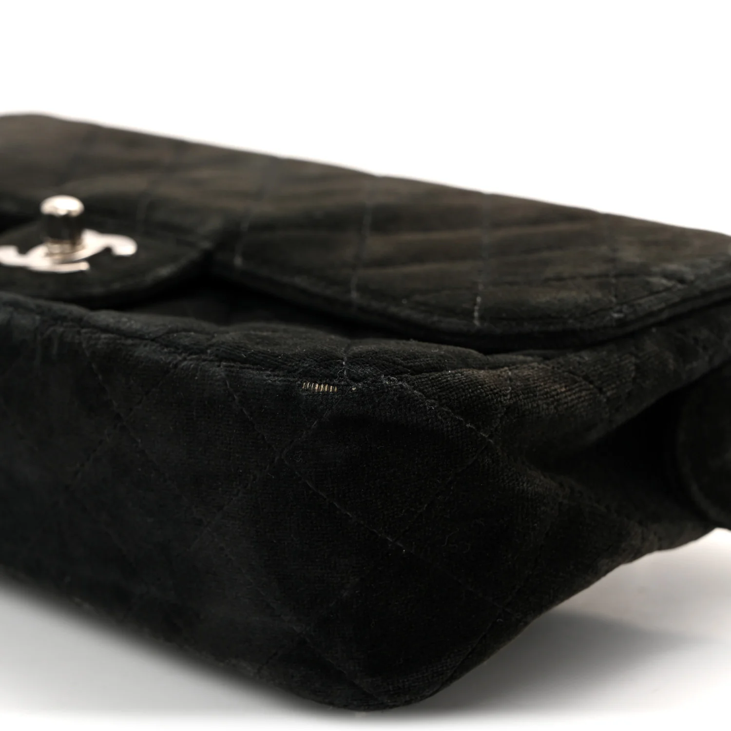 Velvet Quilted Flap Backpack Black - Image 10