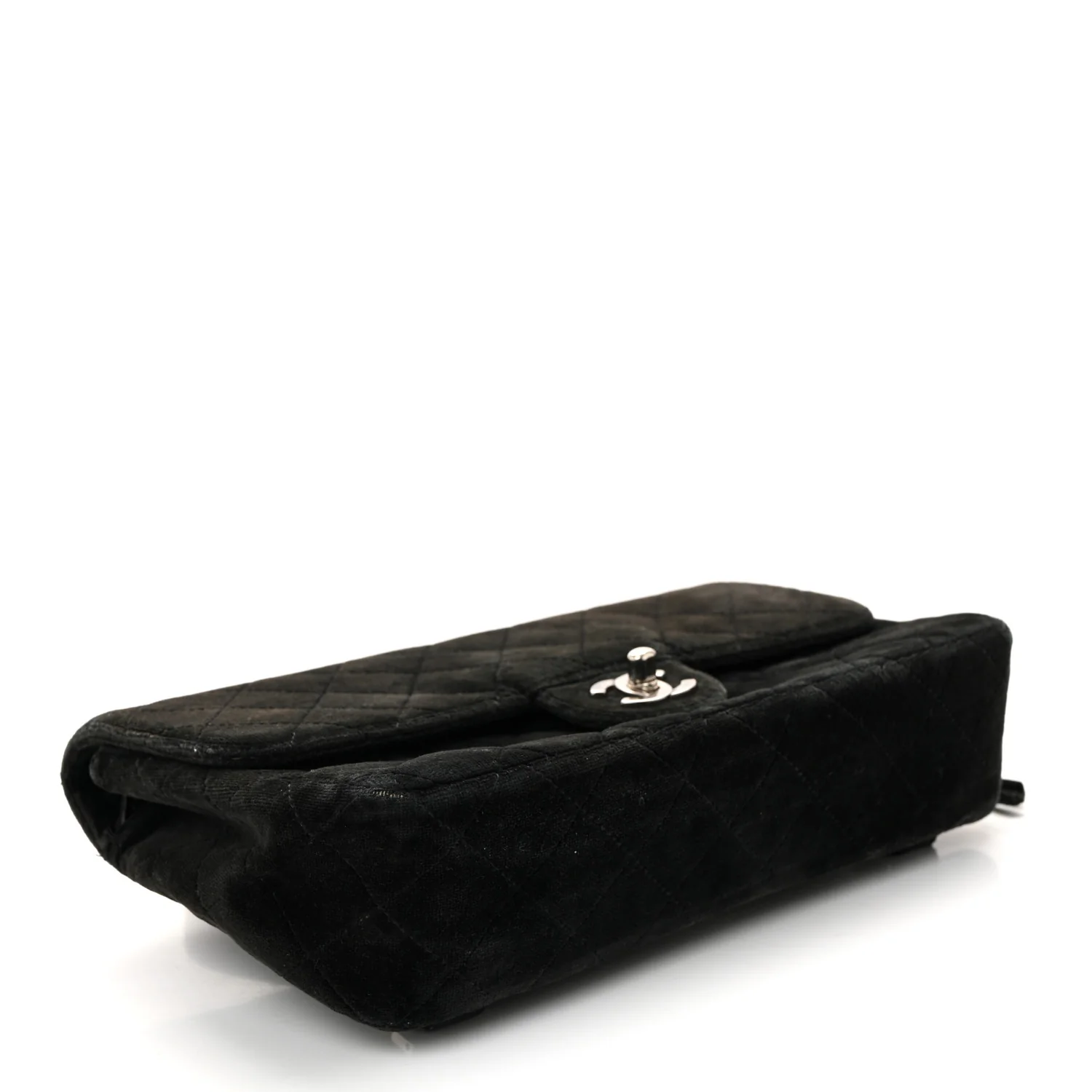 Velvet Quilted Flap Backpack Black - Image 4