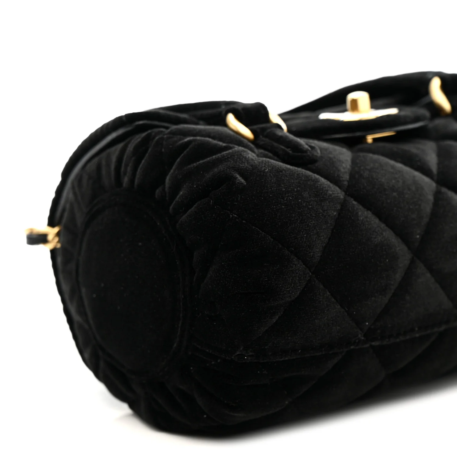 Velvet Quilted Mini Top Handle Flap Black - Image 18