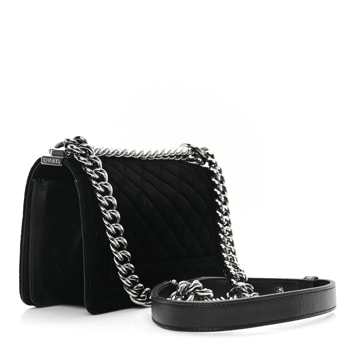 Velvet Quilted Small Boy Flap Black - Image 3