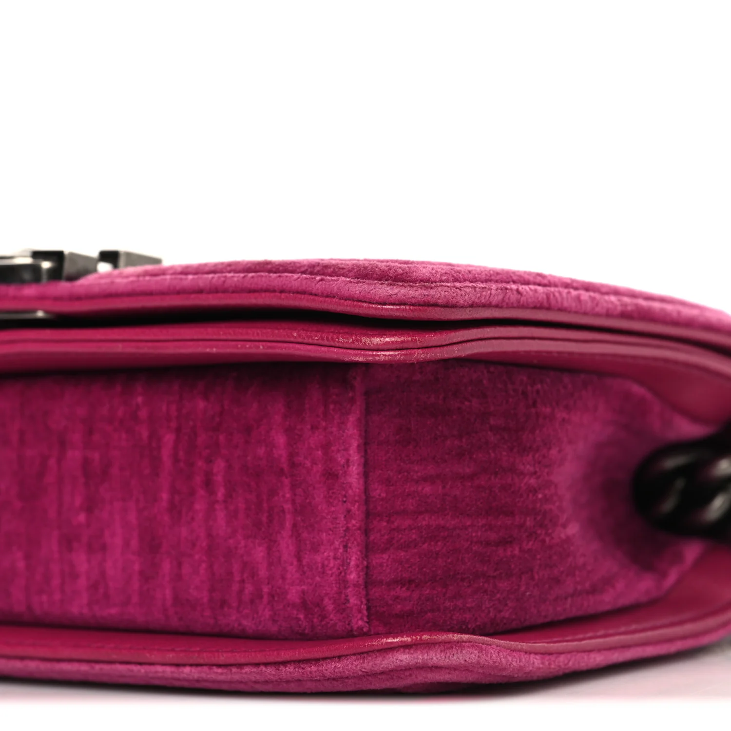 Velvet Quilted Small Boy Flap Fuchsia - Image 10